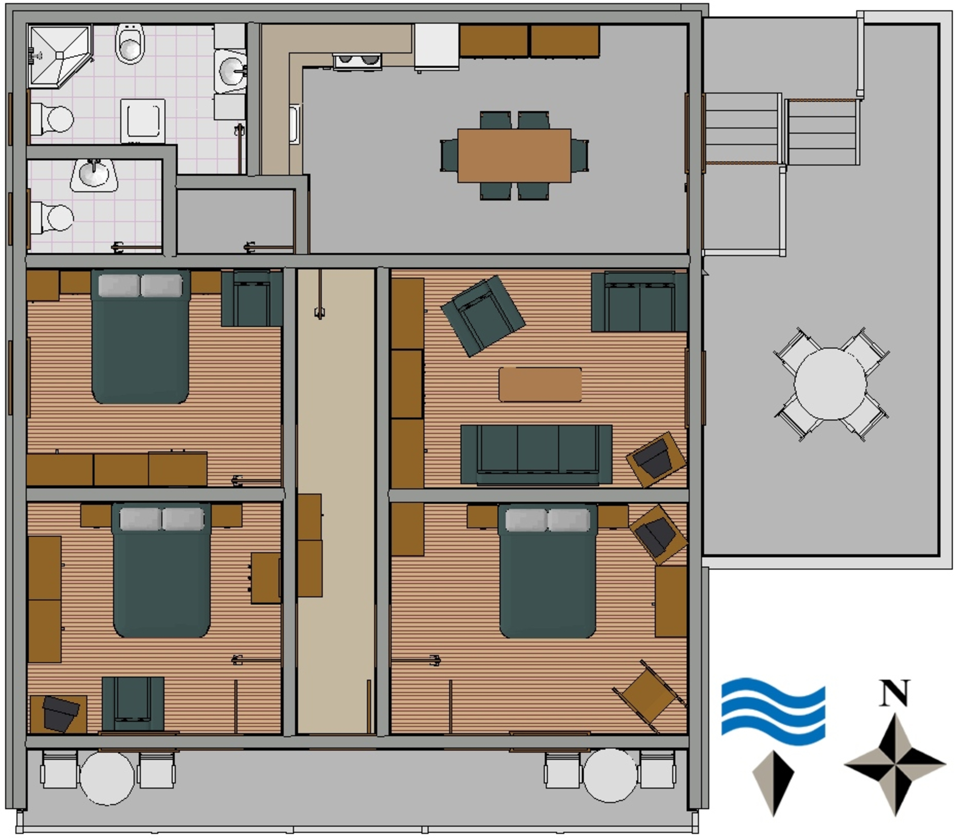 Three bedroom apartment near beach Brodarica, Šibenik  A-a