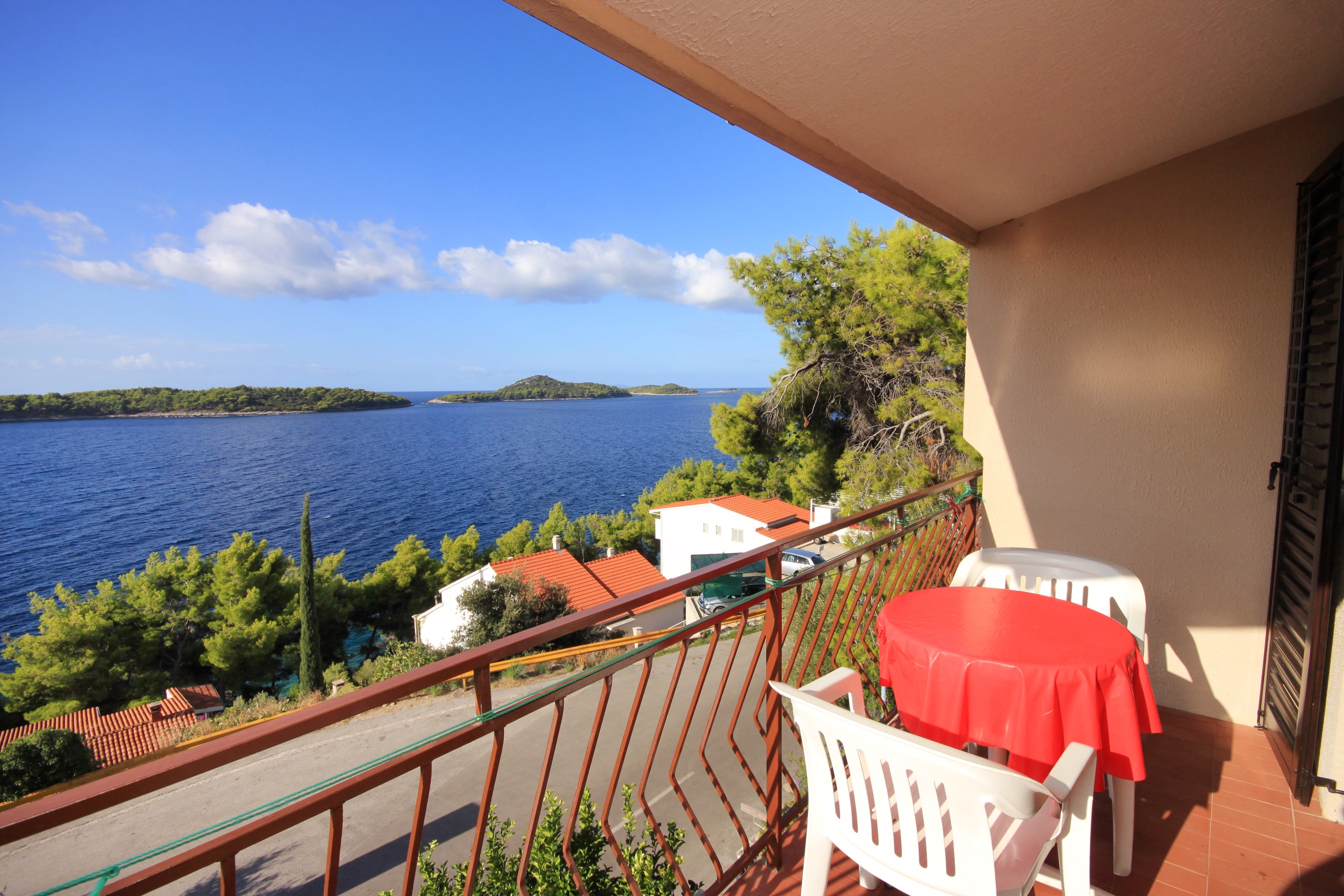 One bedroom apartment with balcony and sea view Prižba, Korčula (A-9227-c)