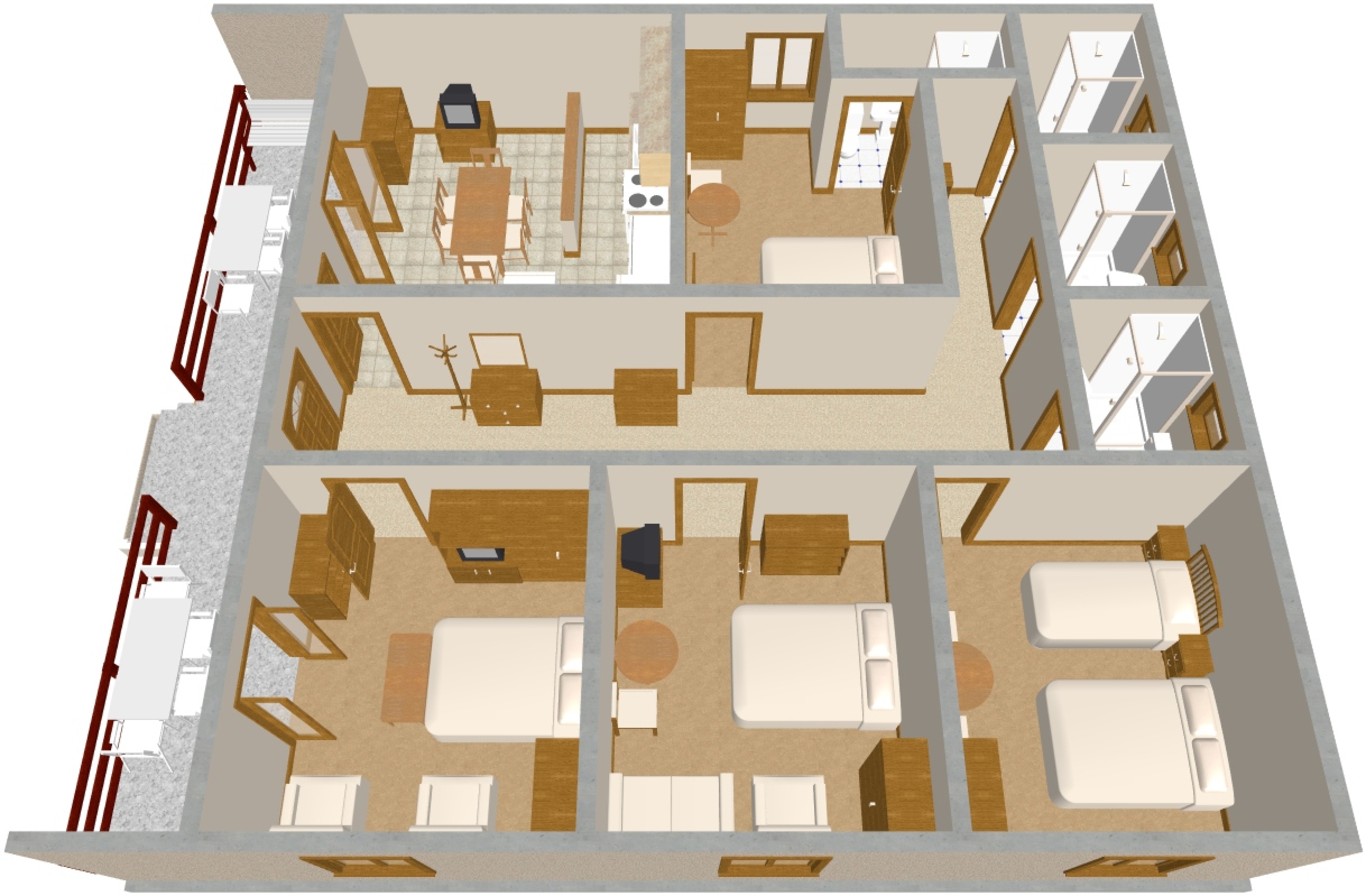 Four-bedroom apartment with terrace Vodice  A-a