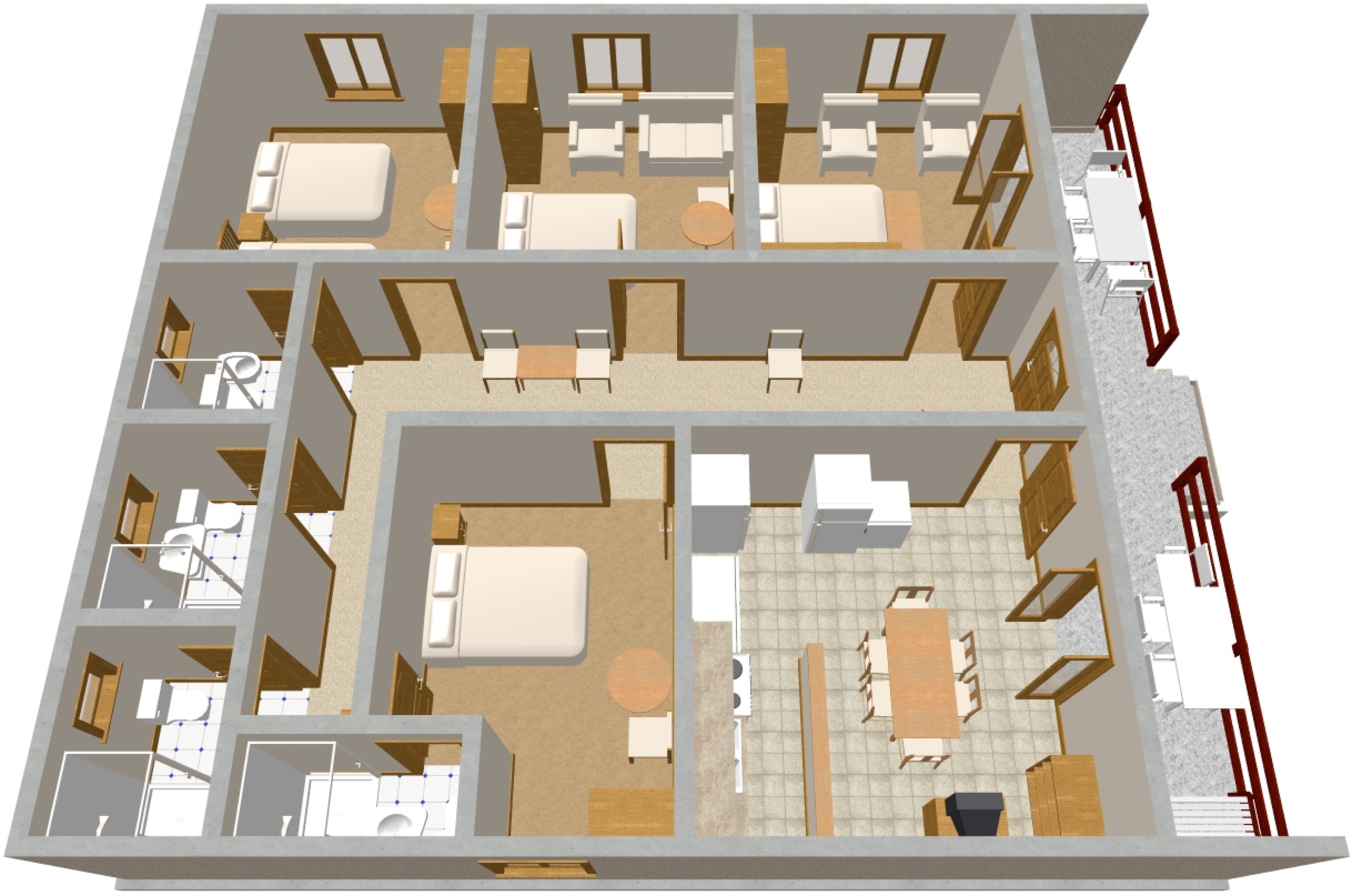 Four-bedroom apartment with terrace Vodice  A-a