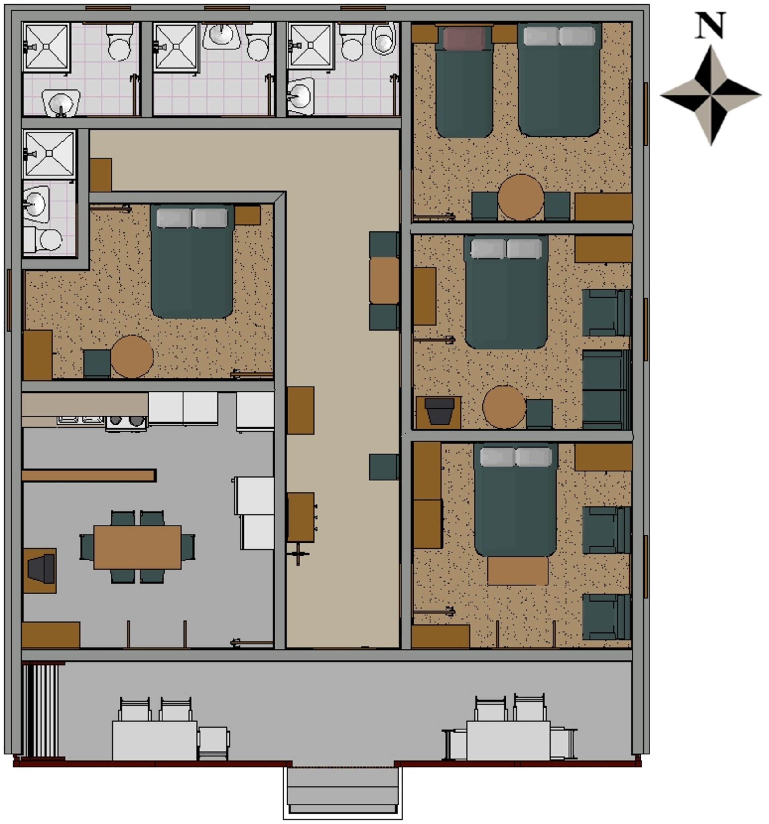 Four-bedroom apartment with terrace Vodice  A-a