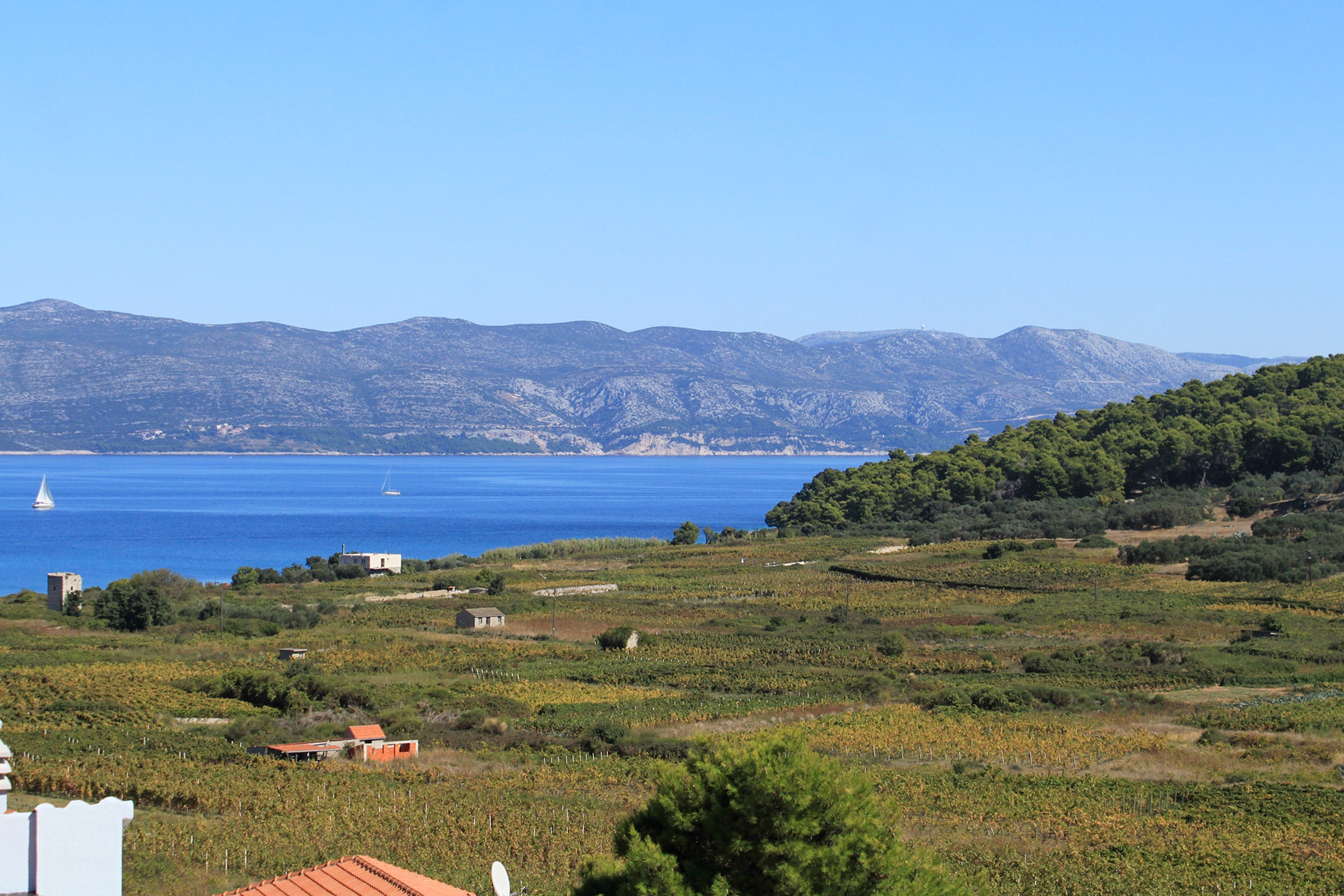 Two bedroom apartment with terrace and sea view Lumbarda, Korčula  A-d