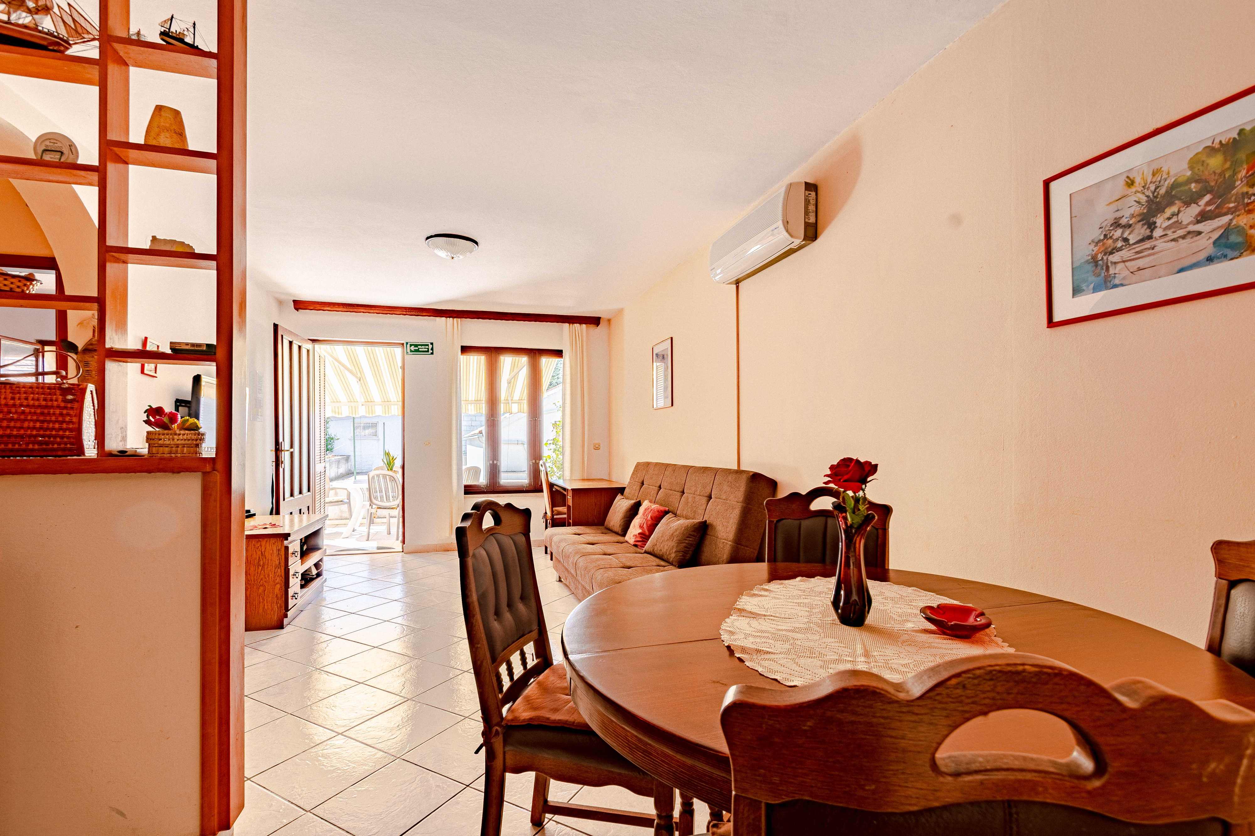 Two bedroom apartment with terrace and sea view Tri Žala, Korčula  A-c