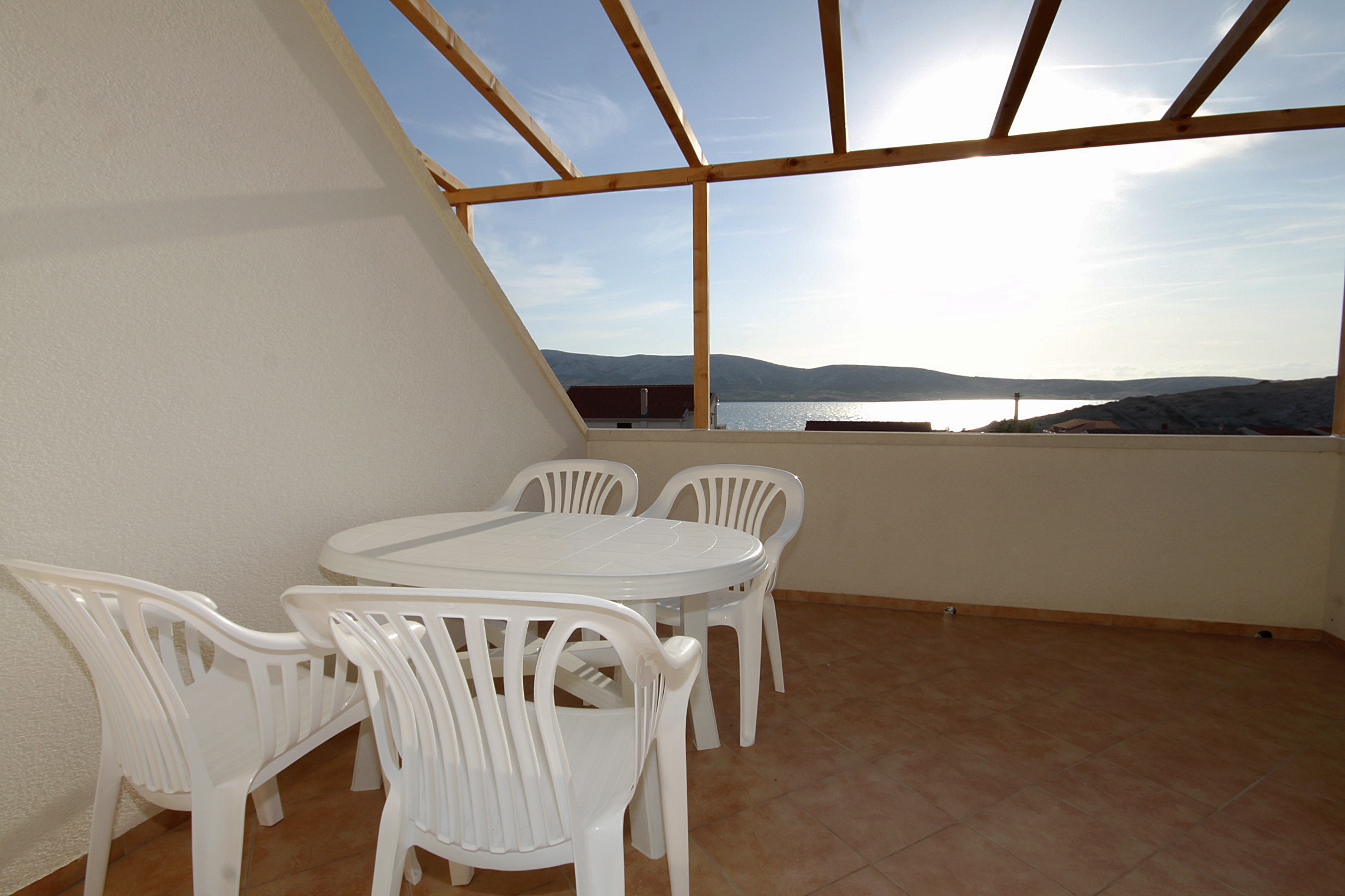 One bedroom apartment with terrace and sea view Zubovići, Pag (A-9363-a)