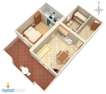 Plan Zubovići, Plan in the apartment, dopusteni kucni ljubimci i WIFI.