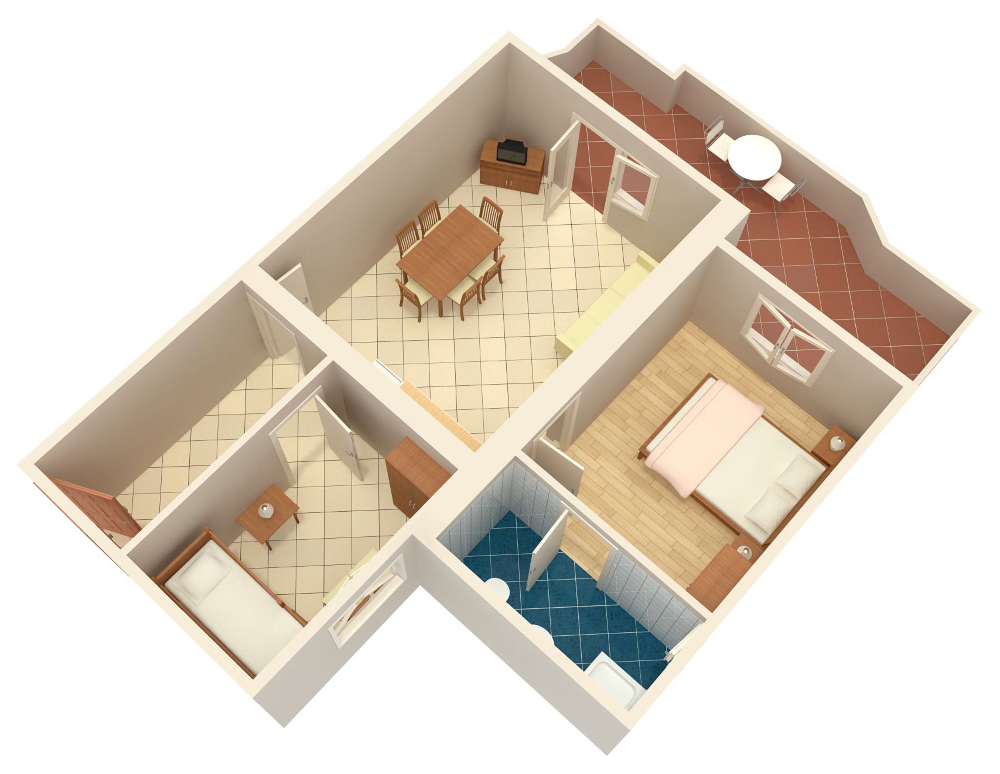 Two bedroom apartment with terrace and sea view Zubovići, Pag  A-d