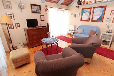 Living room Novalja, Living room in the apartment, dopusteni kucni ljubimci i WIFI.