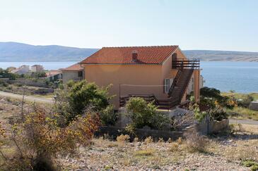 Vidalići, Pag, Szálláshely 9382 - Apartmanok a tenger közelében kavicsos stranddal.