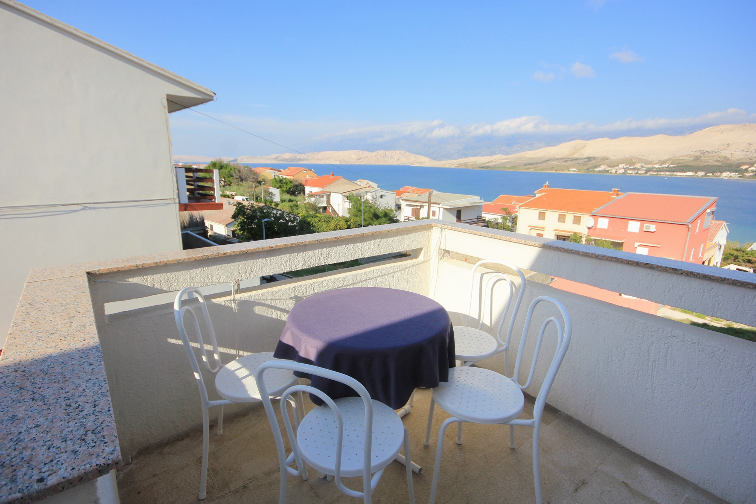 Two bedroom apartment with terrace and sea view Pag  A-b