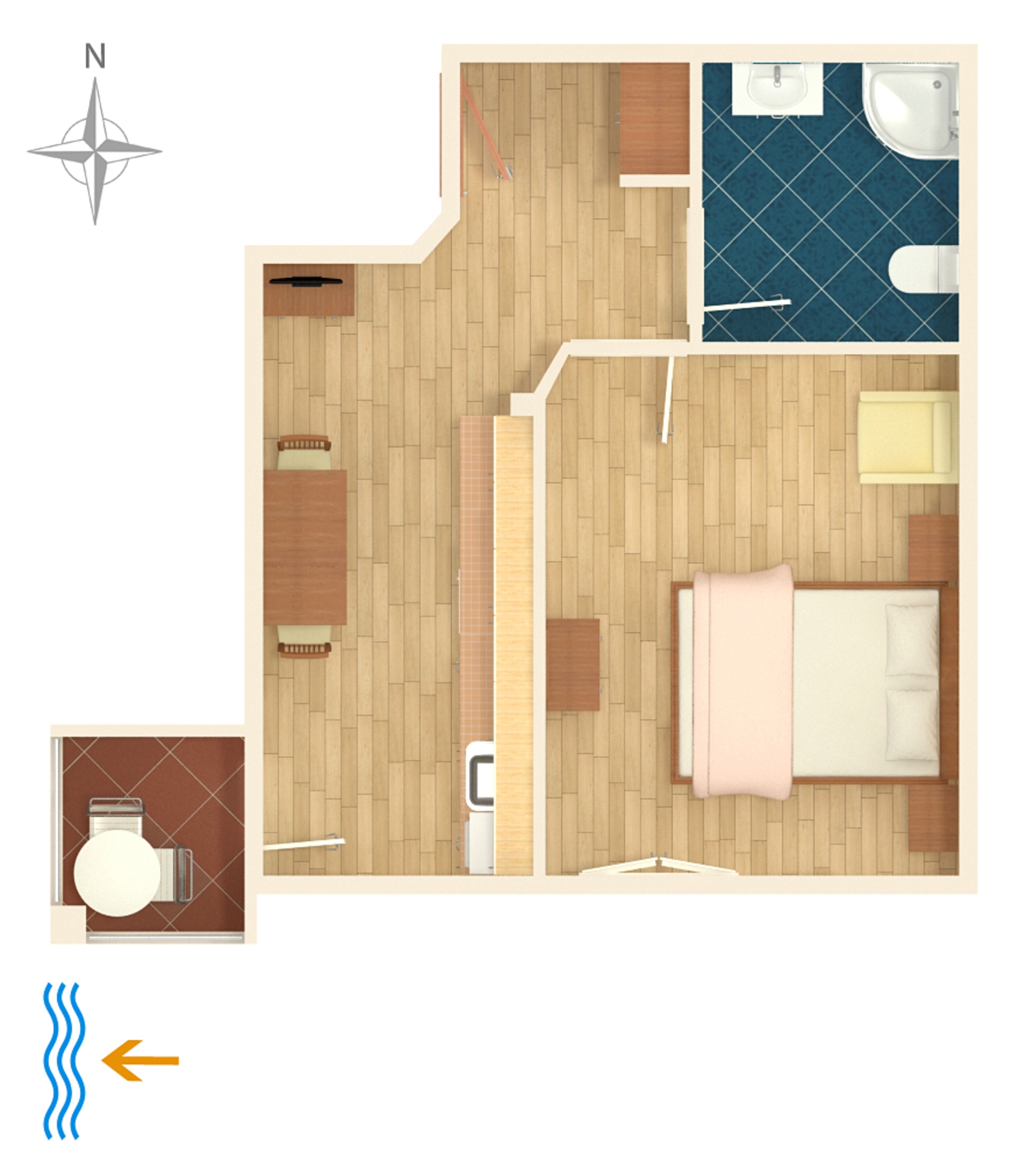 One bedroom apartment with balcony and sea view Duće, Omiš  A-a