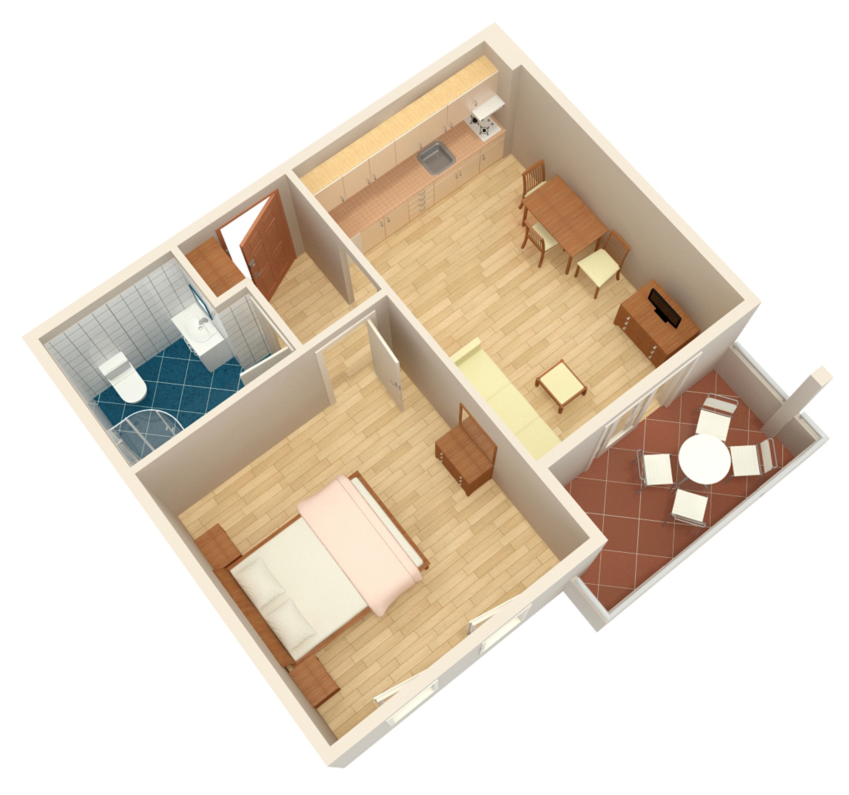 One bedroom apartment with terrace and sea view Duće, Omiš  A-b