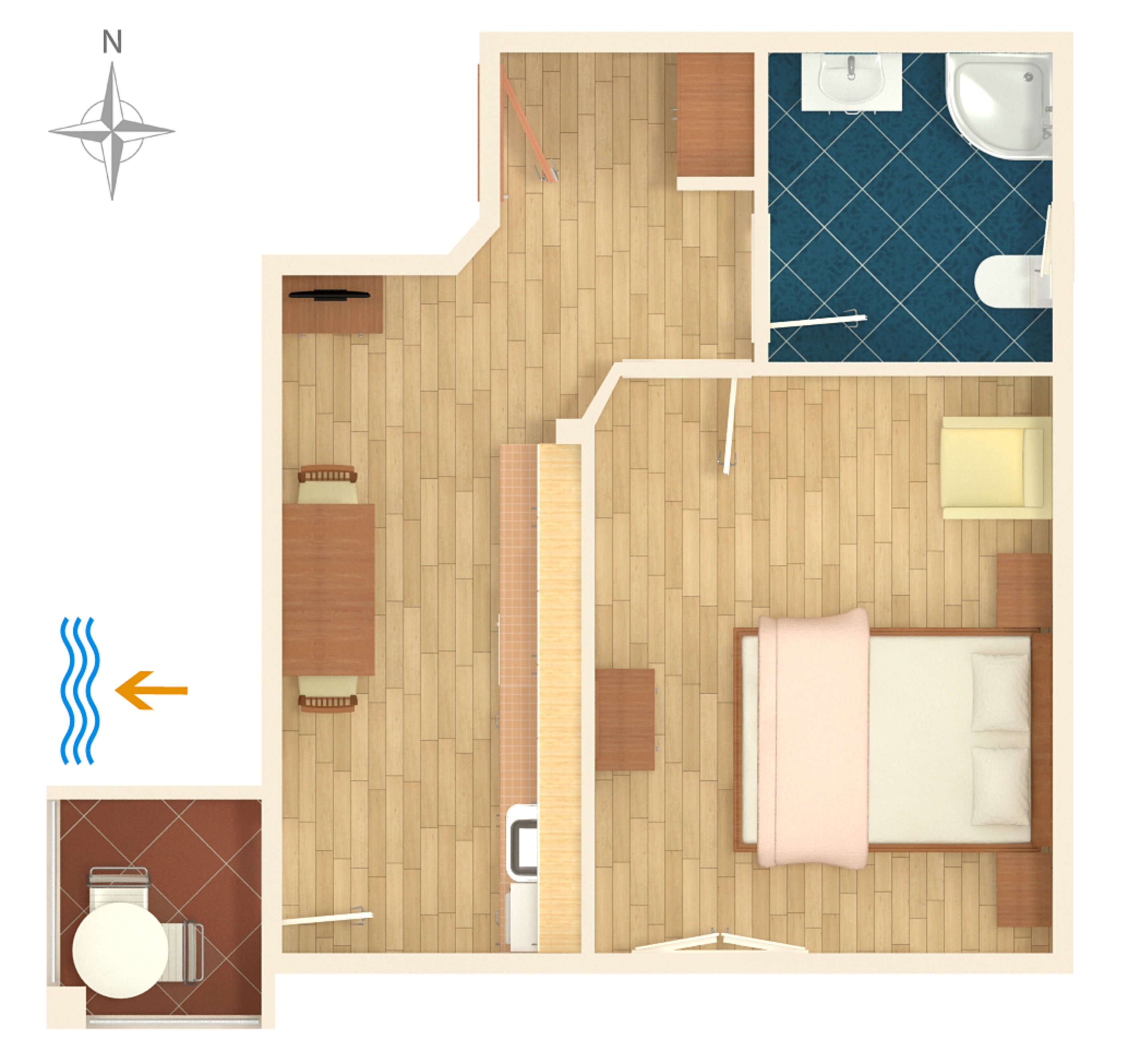 One bedroom apartment with balcony and sea view Duće, Omiš  A-d
