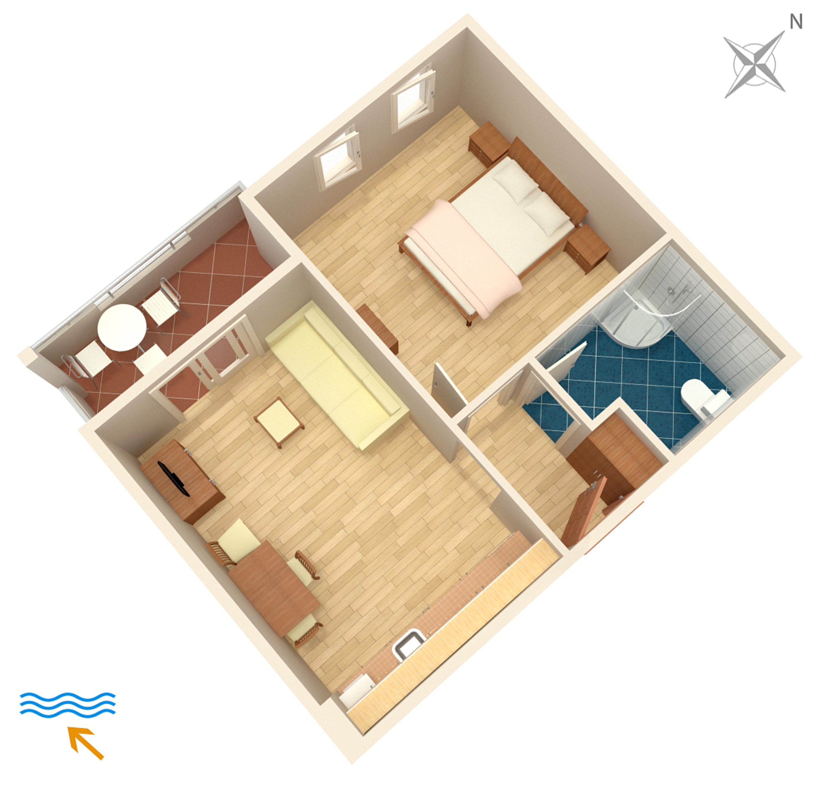 One bedroom apartment with terrace and sea view Duće, Omiš  A-e