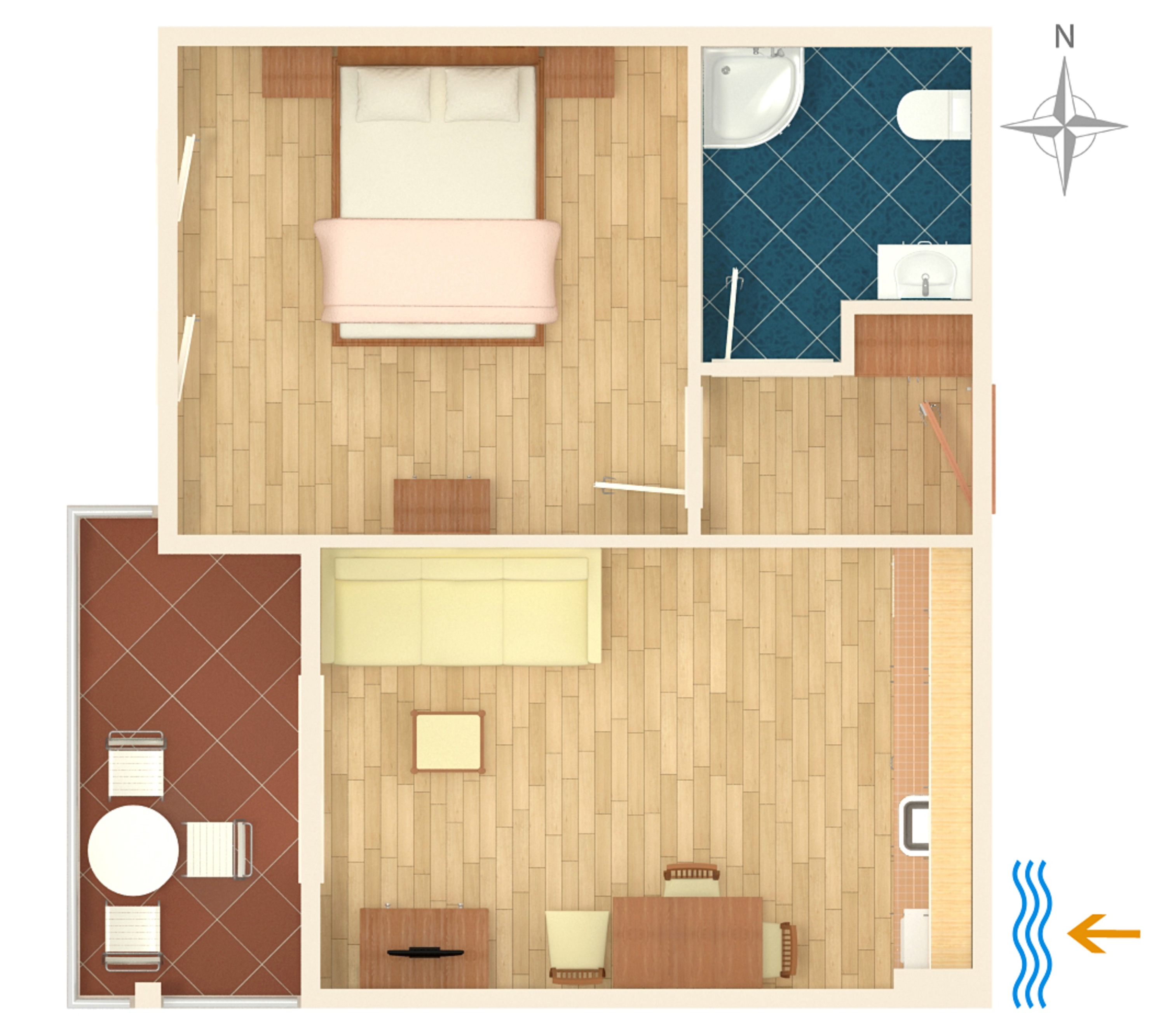 One bedroom apartment with terrace and sea view Duće, Omiš  A-e