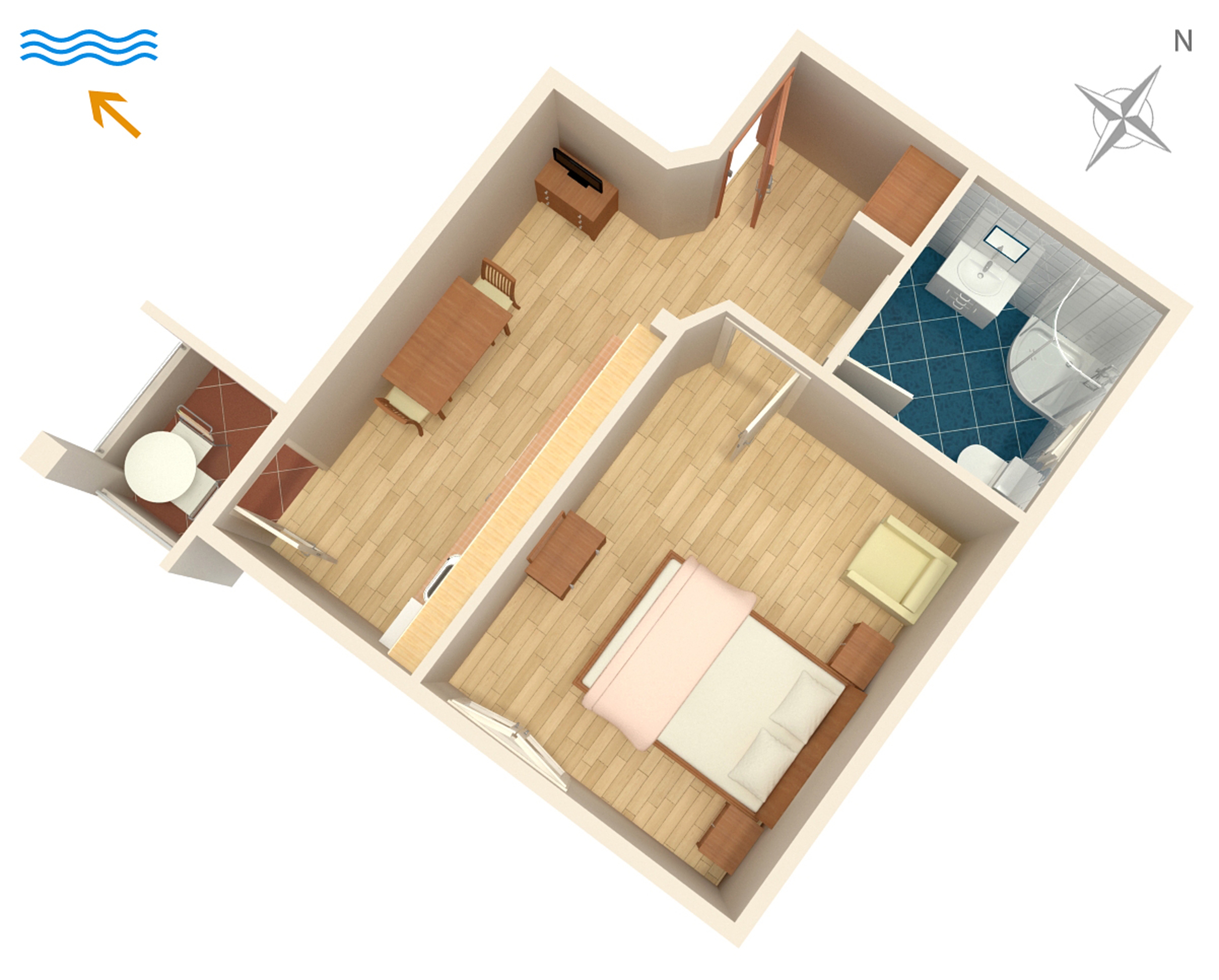 One bedroom apartment with balcony and sea view Duće, Omiš  A-g