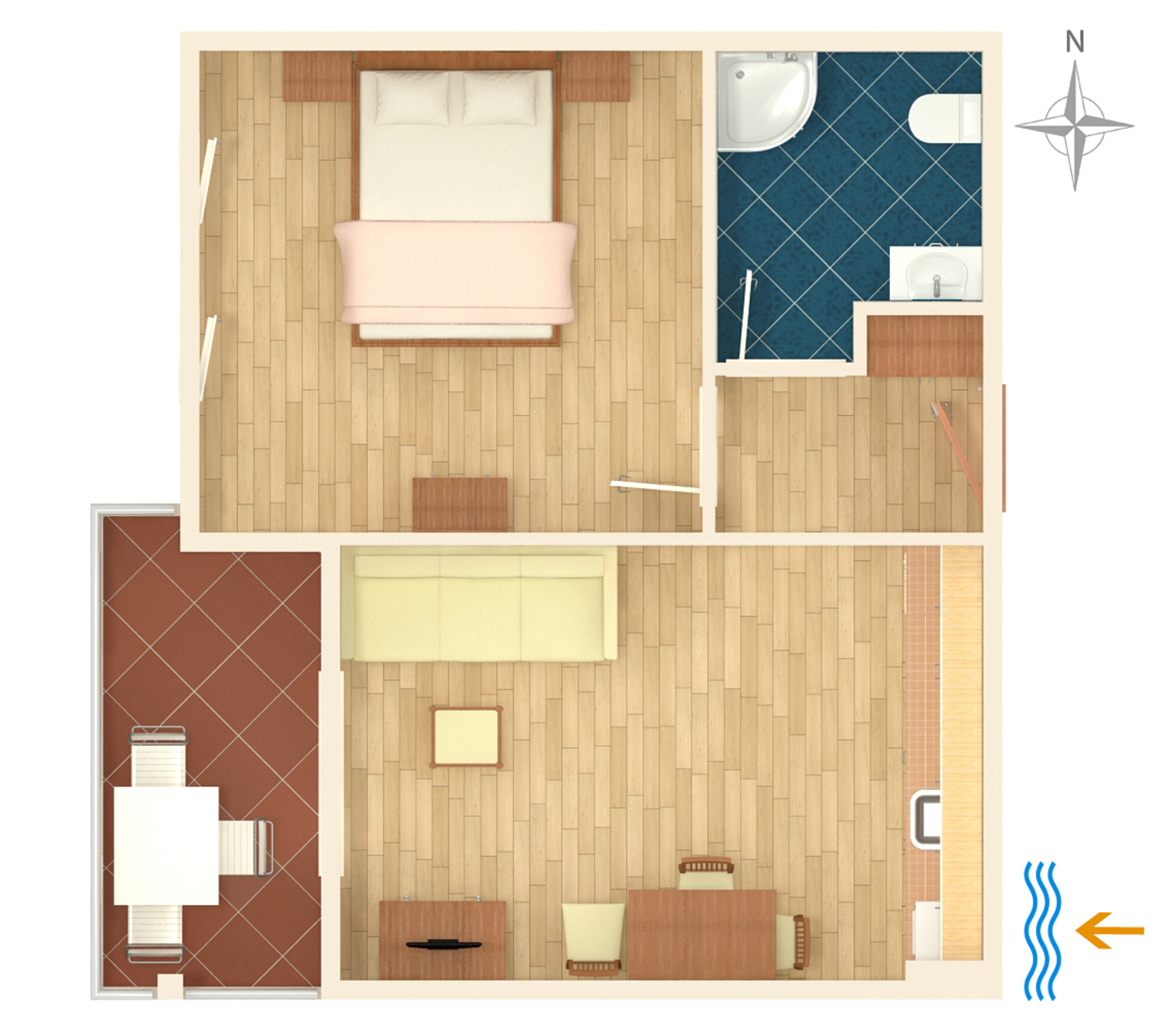 One bedroom apartment with terrace and sea view Duće, Omiš  A-h