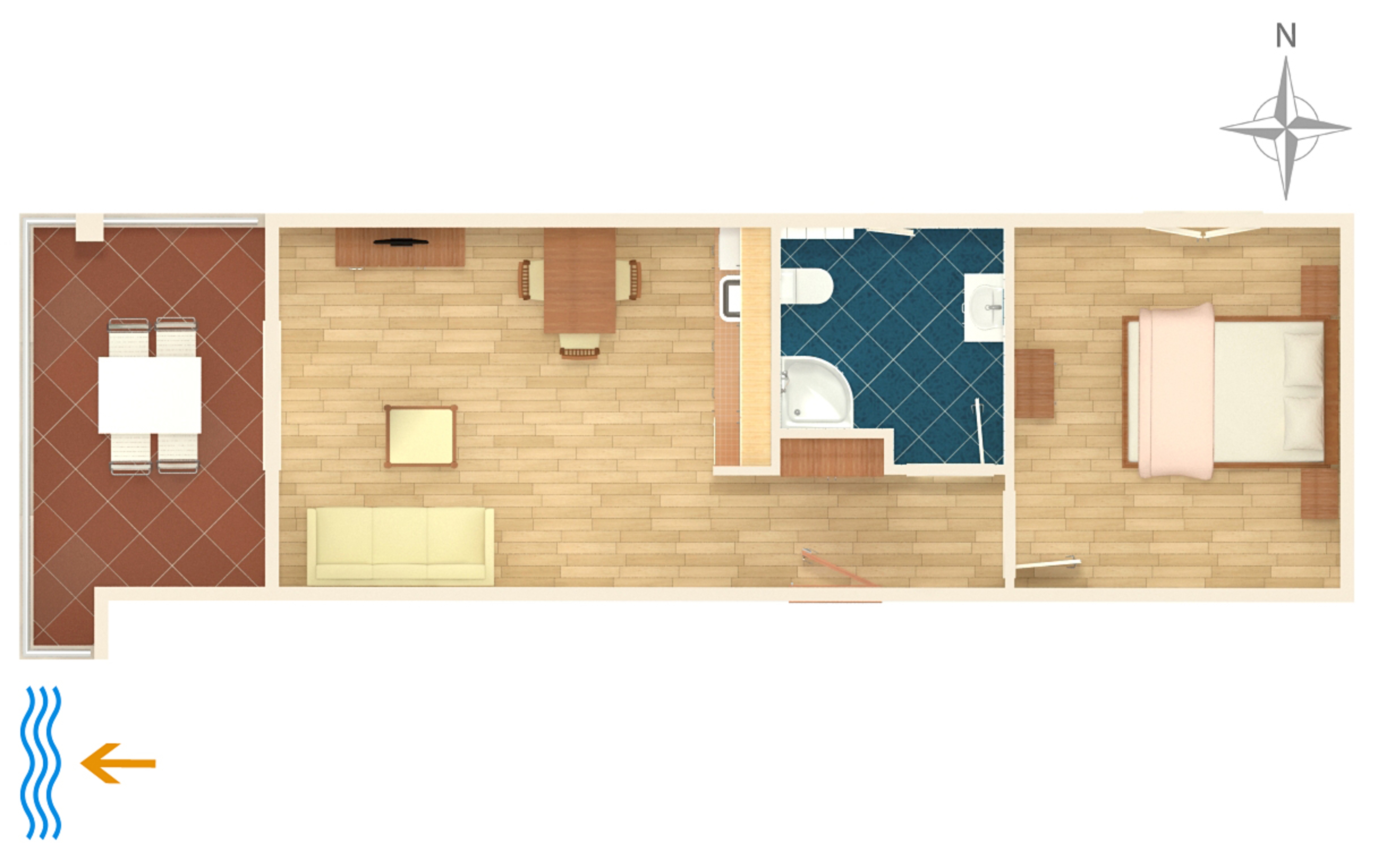One bedroom apartment with terrace and sea view Duće, Omiš  A-i