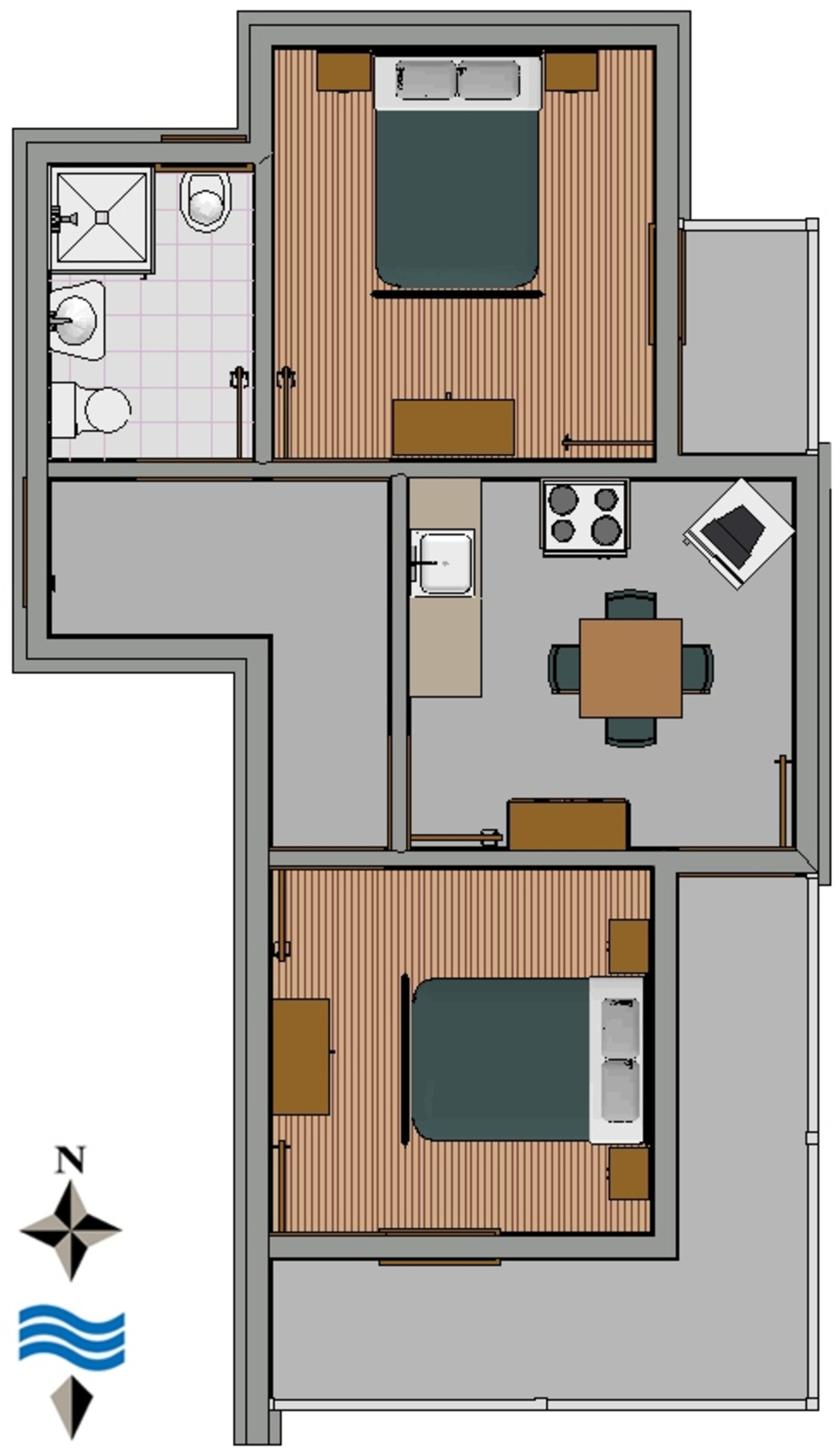Two bedroom apartment with balcony and sea view Duće, Omiš  A-b