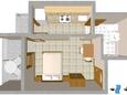 Duće, plattegrond in the studio-apartment, WiFi.