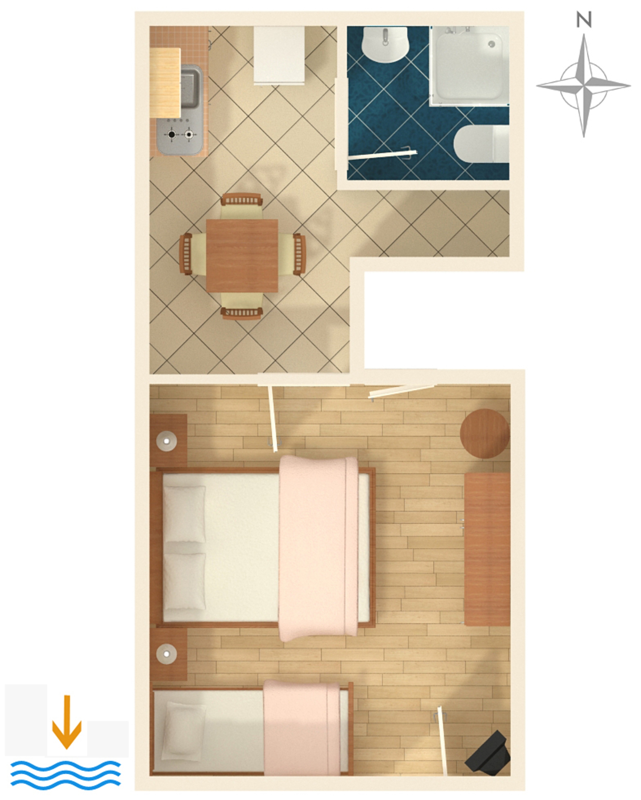 Studio flat with air-conditioning Duće, Omiš  AS-c