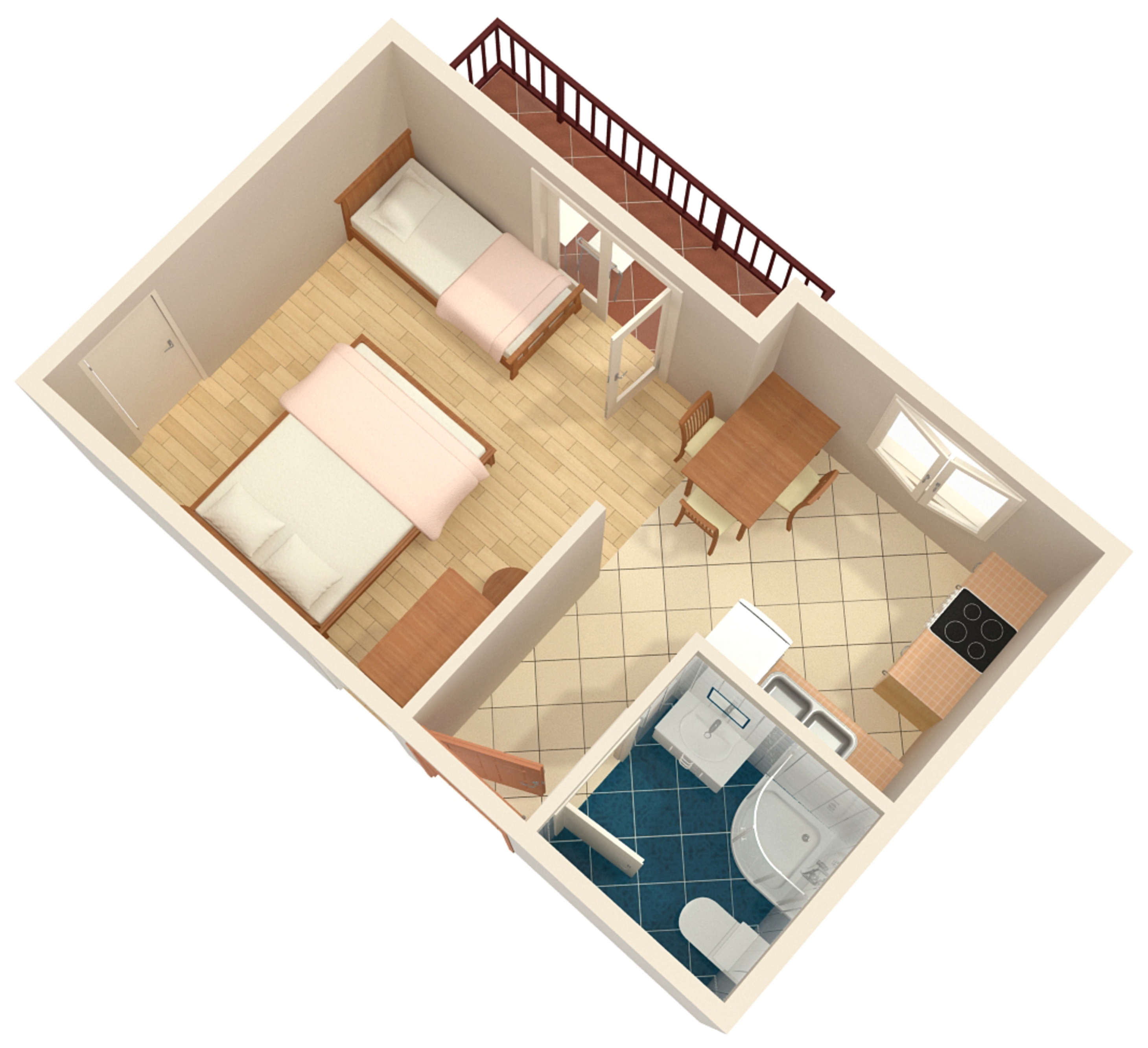 Studio flat with balcony and sea view Duće, Omiš  AS-d