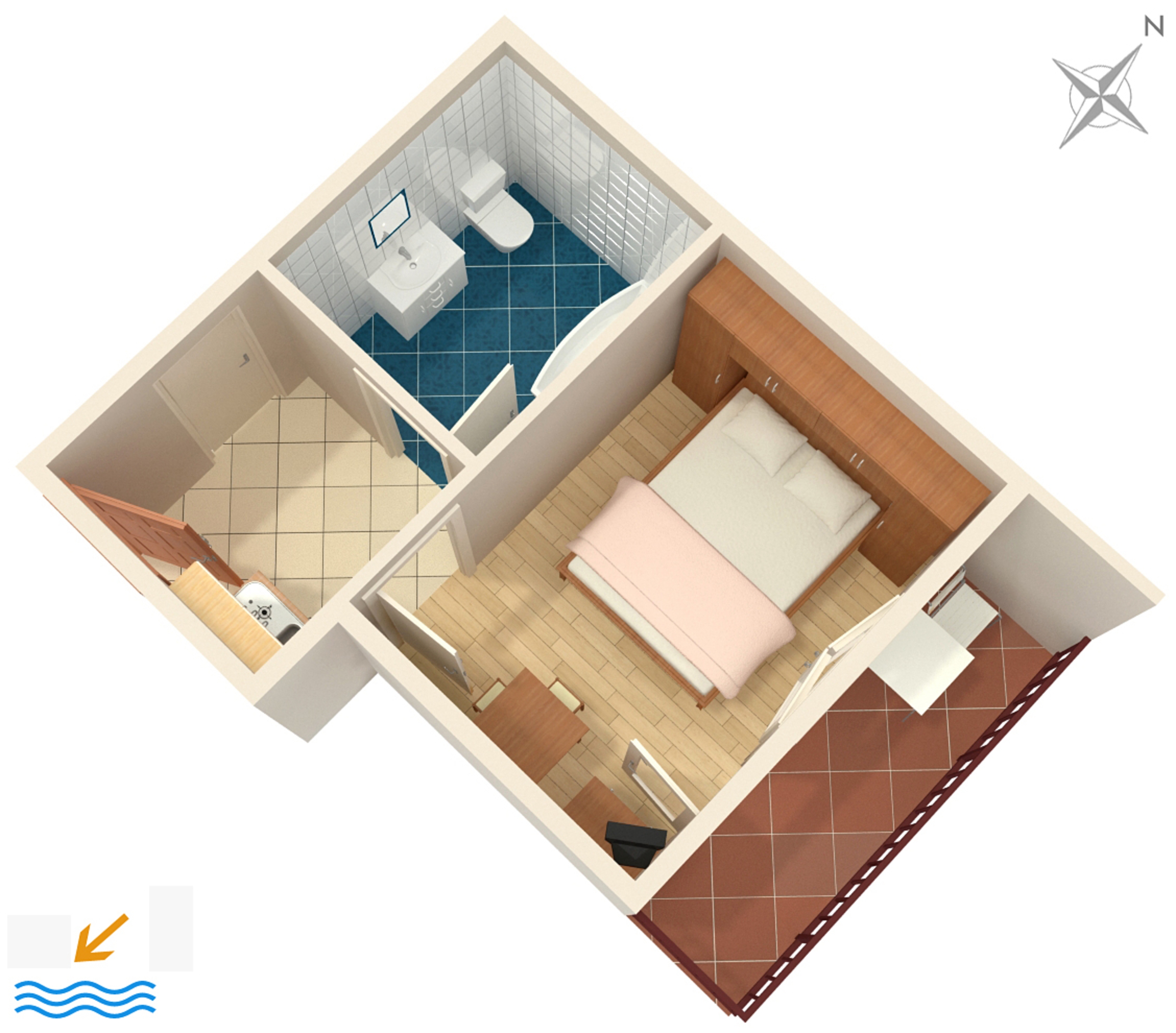 Studio flat with terrace and sea view Duće, Omiš  AS-f