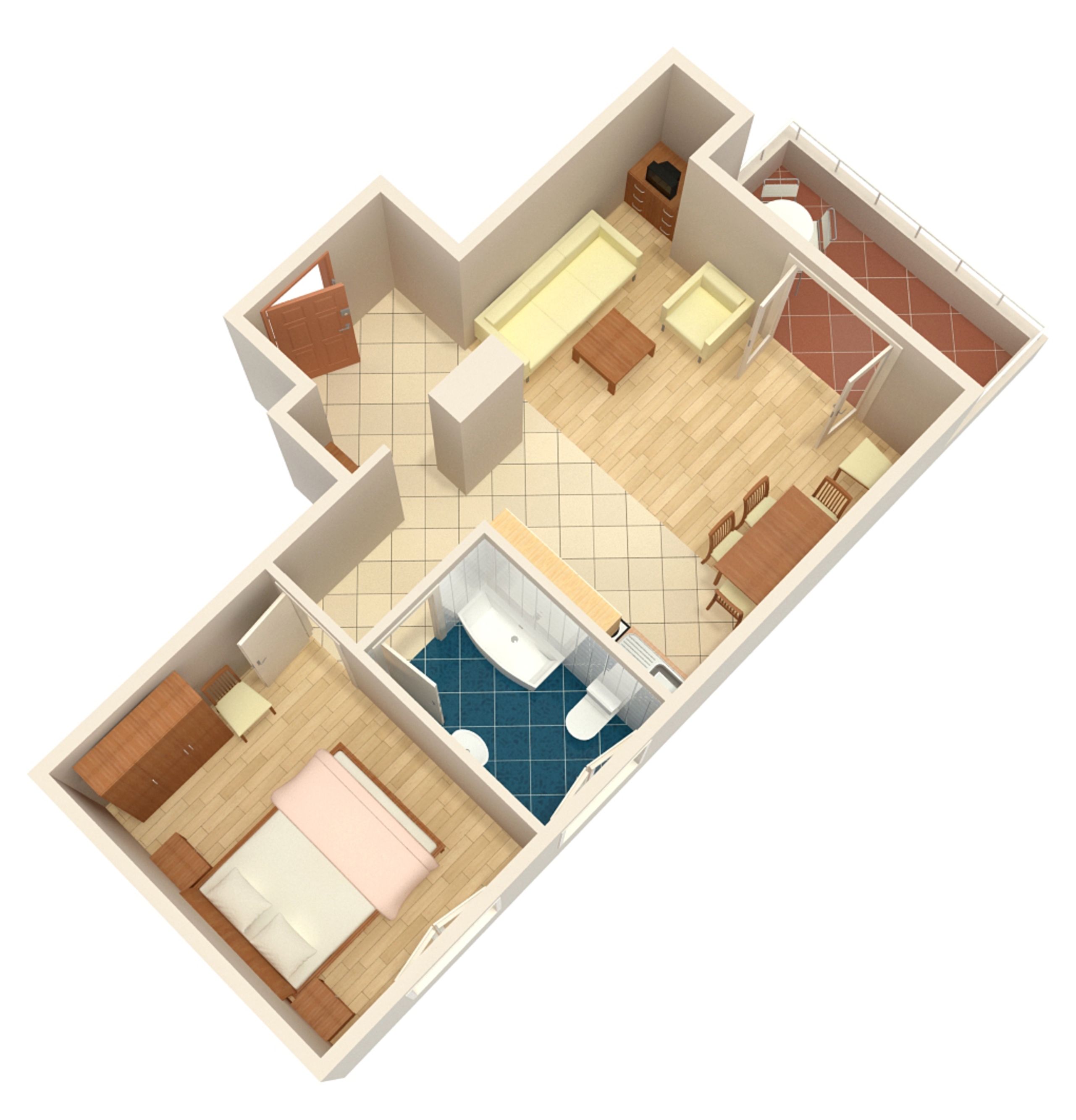 One bedroom apartment with terrace and sea view Grebaštica, Šibenik  A-b