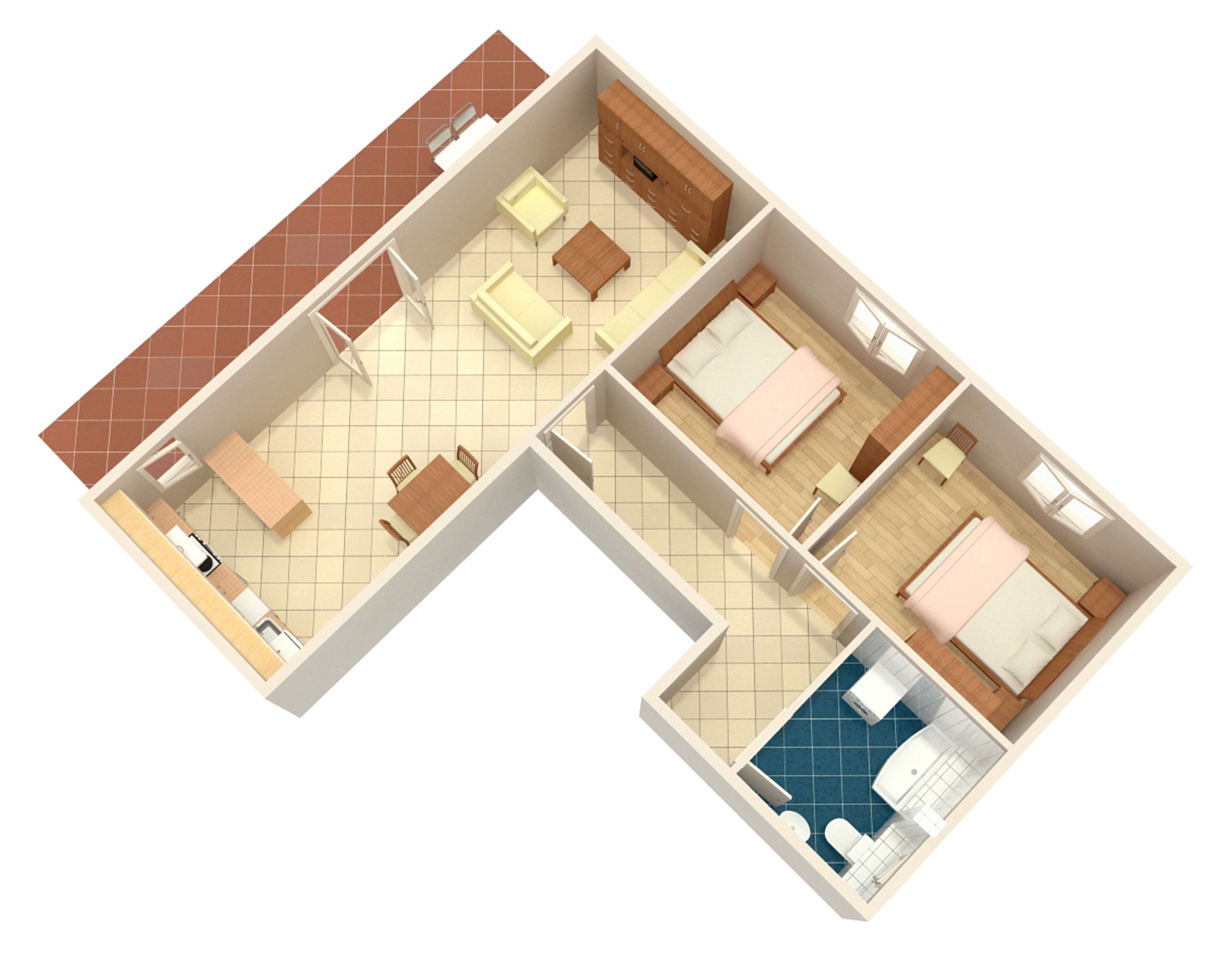 Two bedroom apartment with terrace Grebaštica, Šibenik  A-c