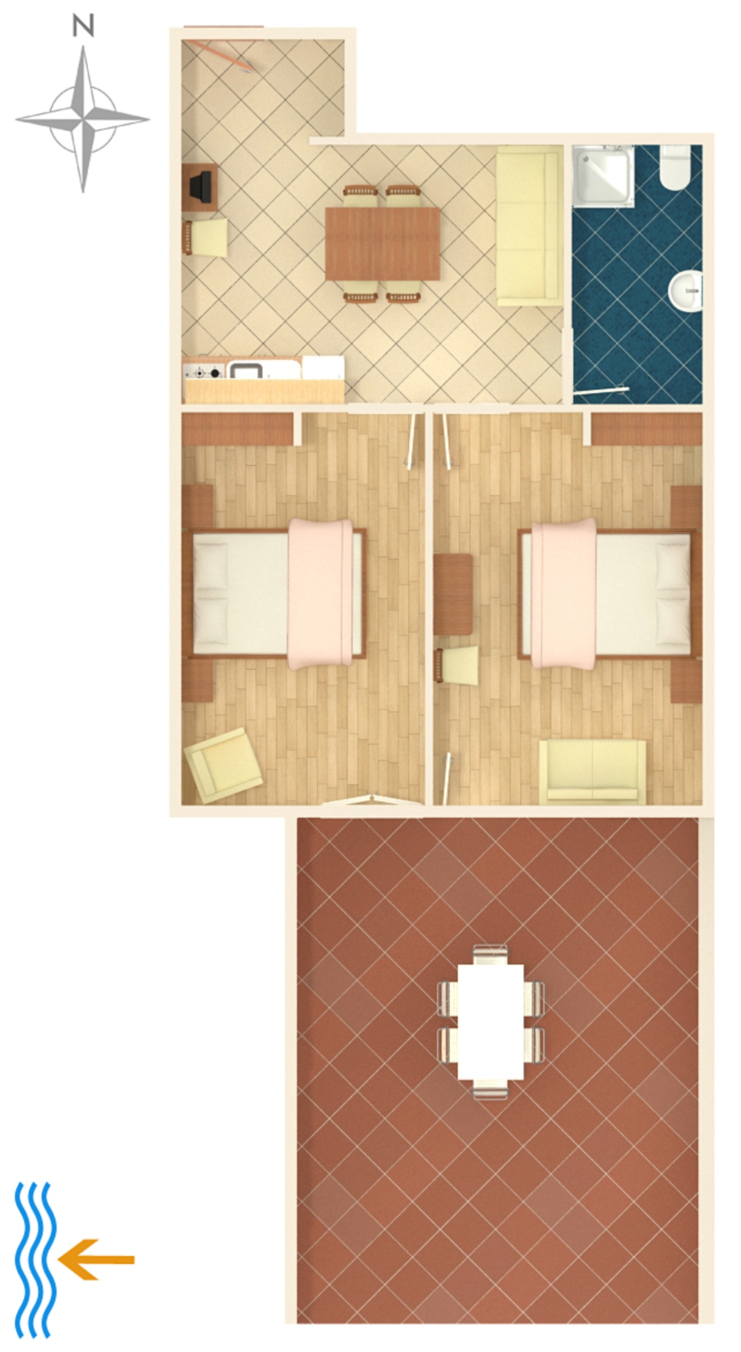 Two bedroom apartment with terrace Rabac, Labin  A-b