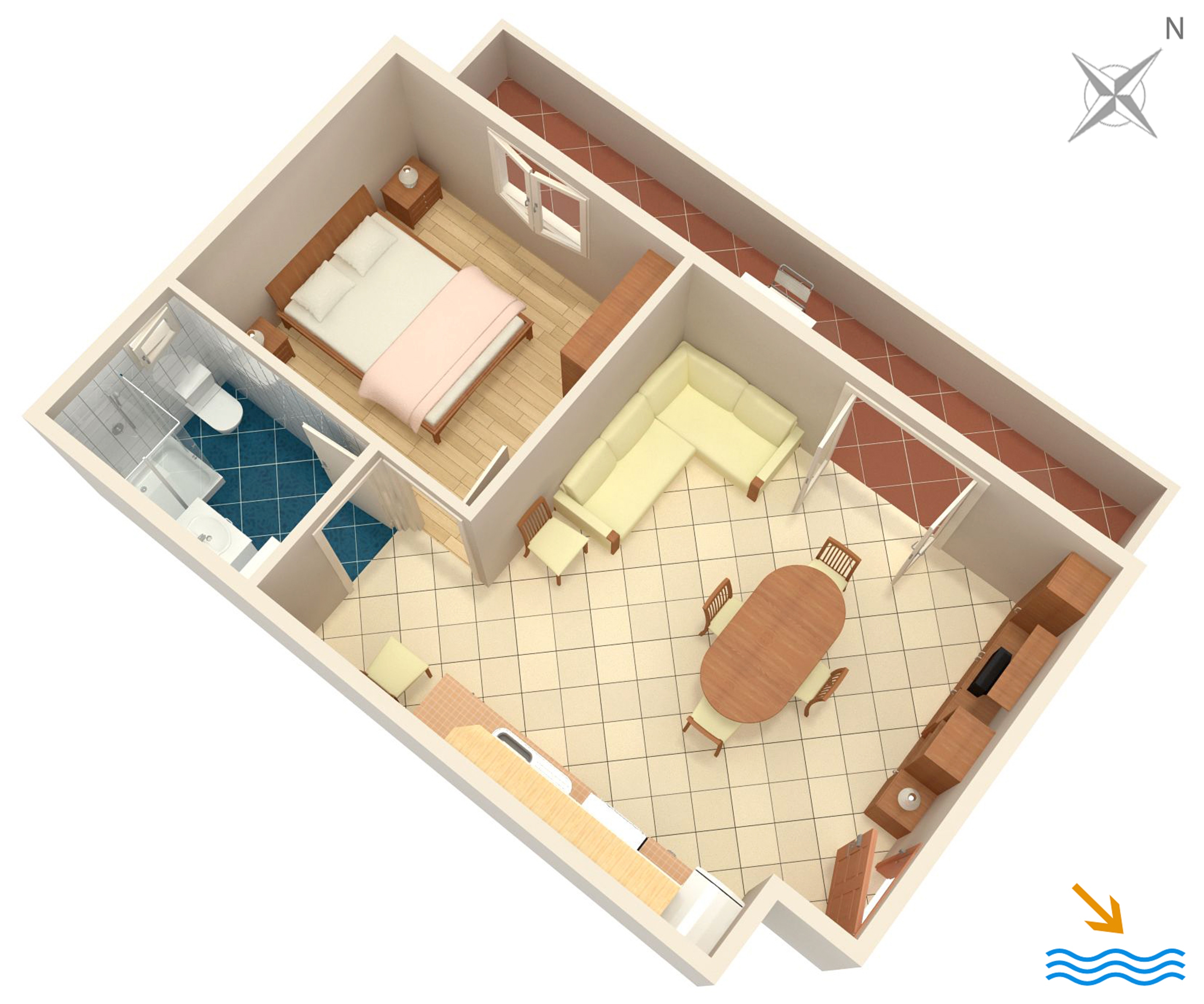 One bedroom apartment near beach Basina, Hvar  A-a