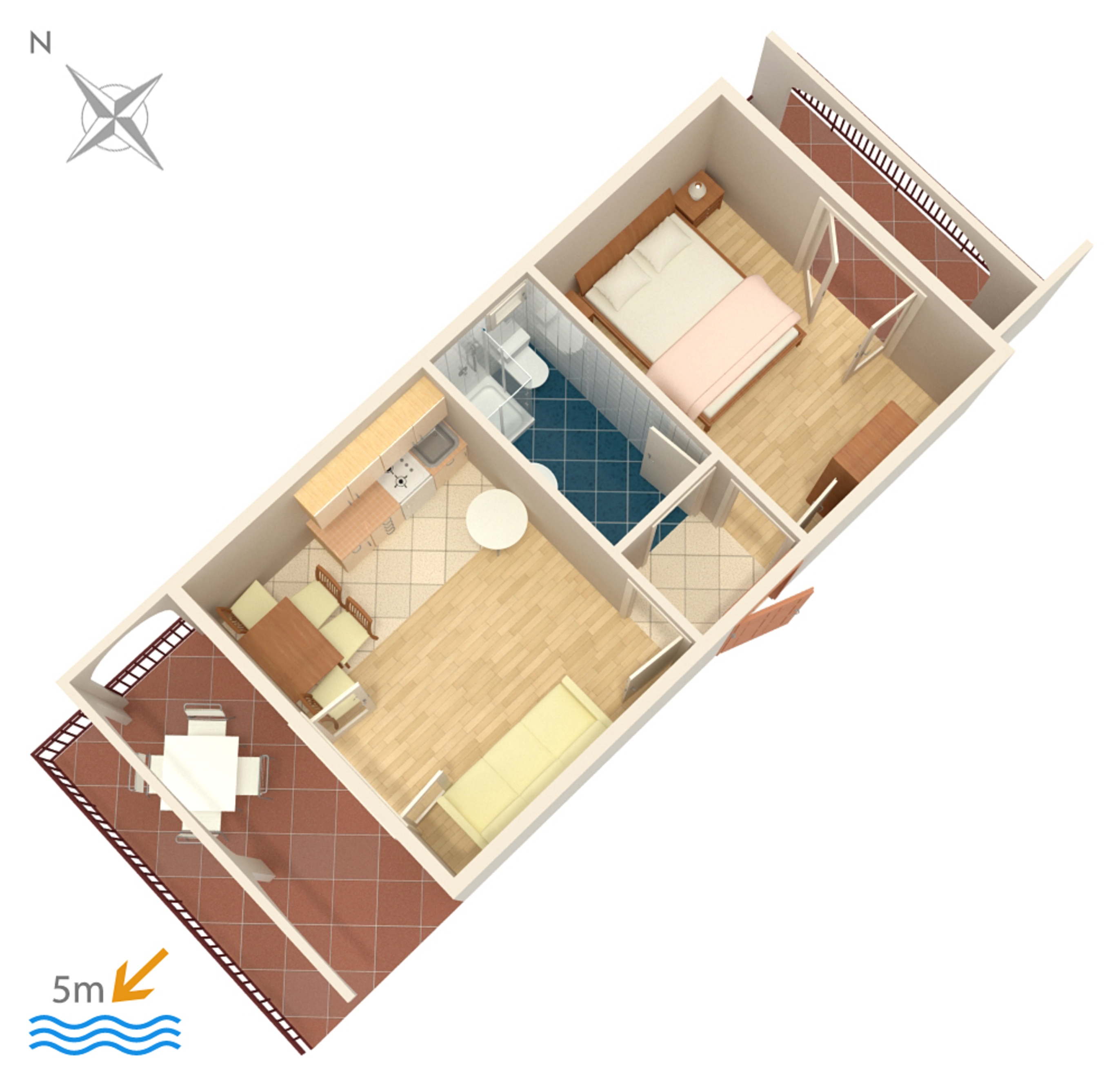 One bedroom apartment near beach Okrug Gornji, Čiovo  A-a