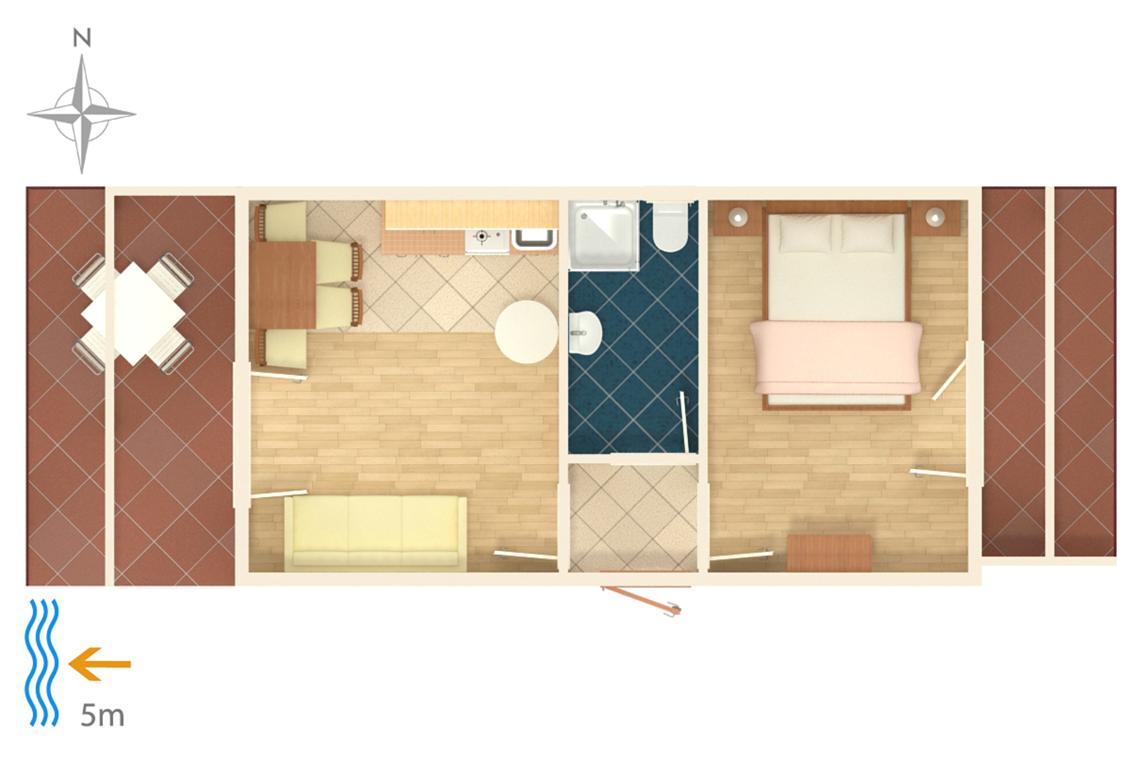 One bedroom apartment near beach Okrug Gornji, Čiovo  A-a