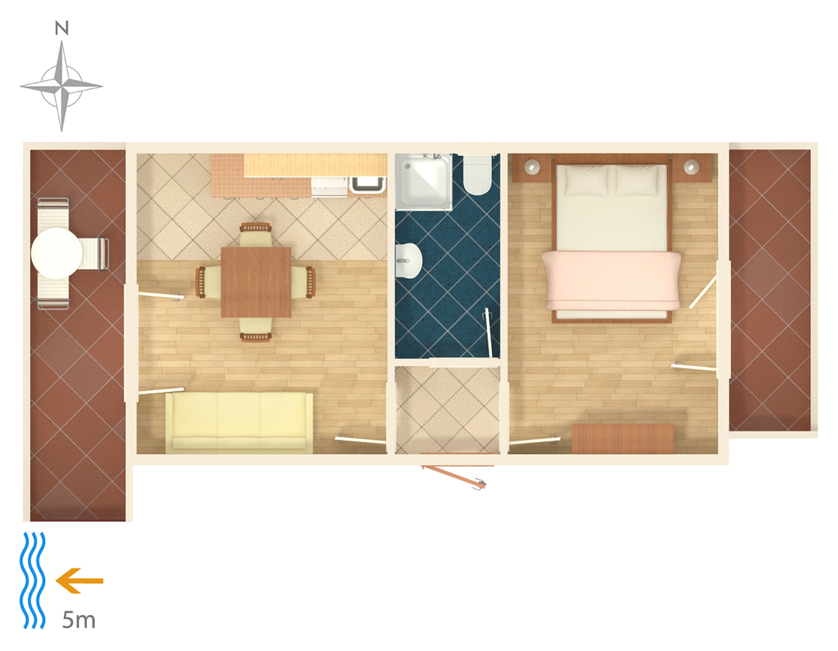 One bedroom apartment near beach Okrug Gornji, Čiovo  A-c