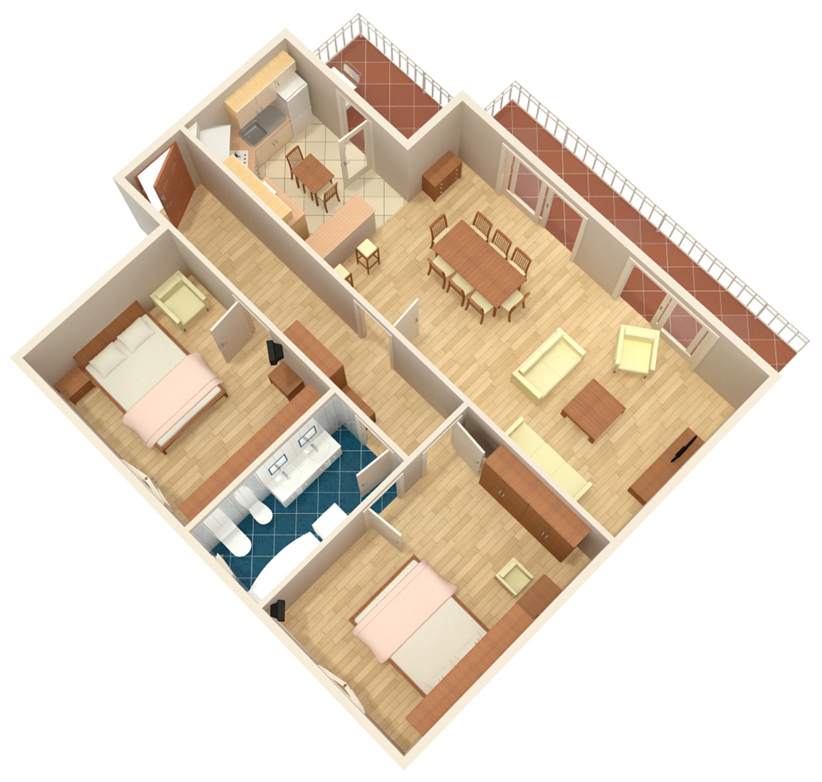 Two bedroom apartment with balcony and sea view Makarska  A-a