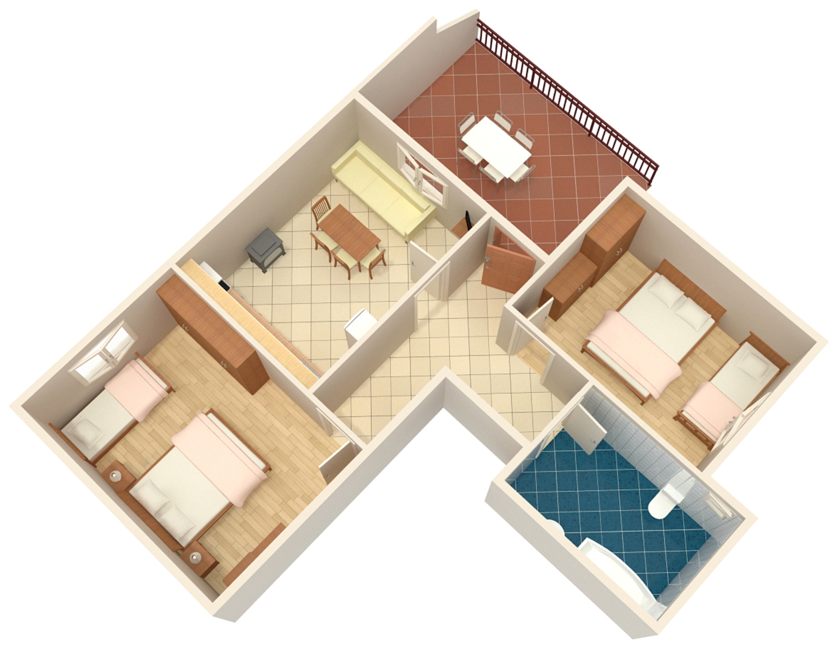 Two bedroom apartment with terrace and sea view Mali Rat, Omiš  A-a