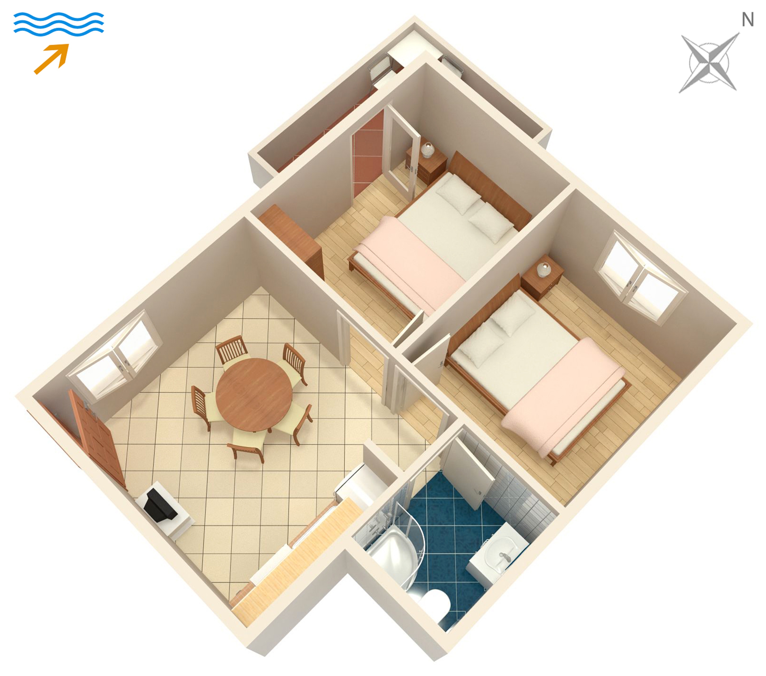 Two bedroom apartment near beach Arbanija, Čiovo  A-a
