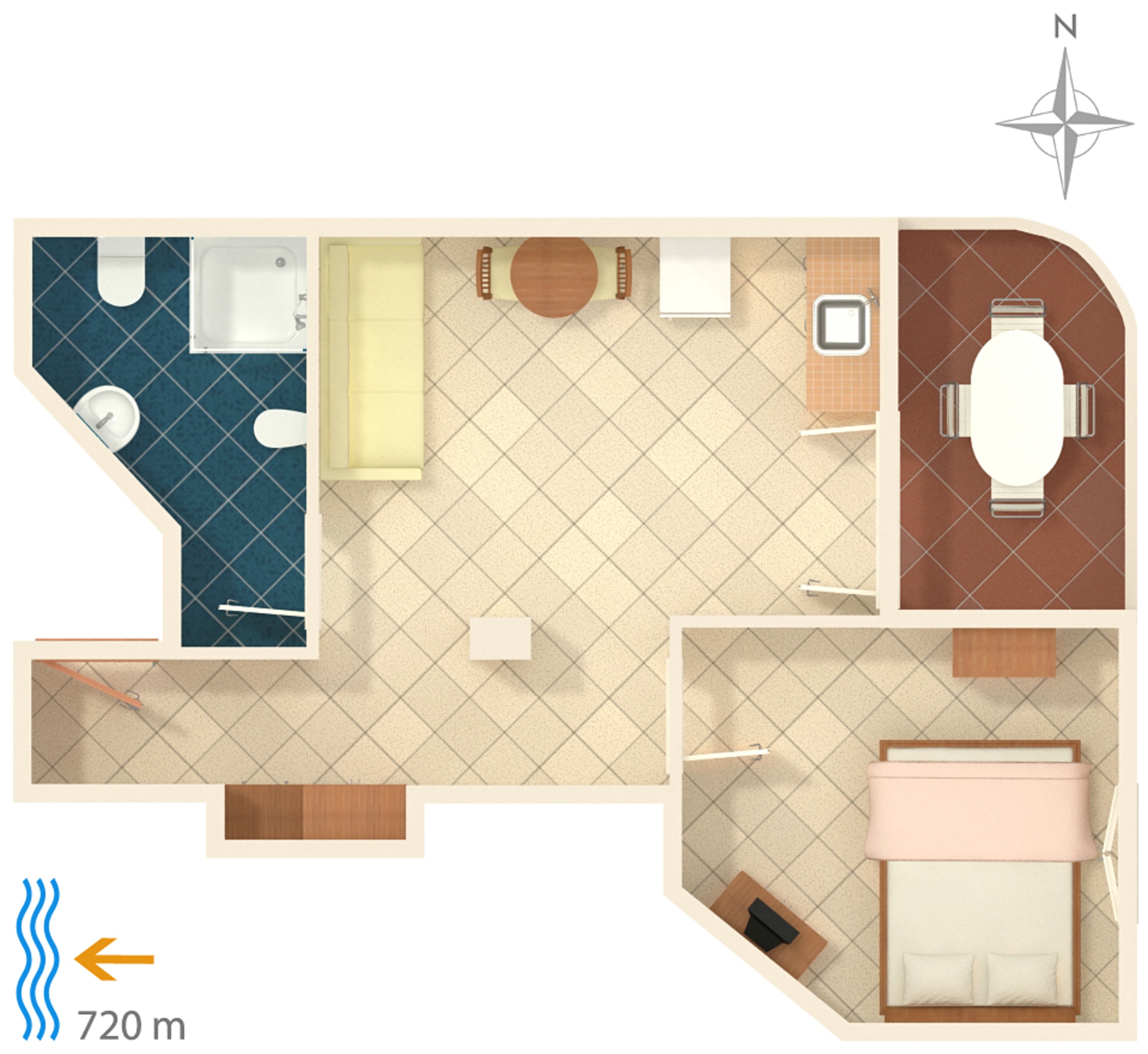 One bedroom apartment with terrace Rovinj  A-b