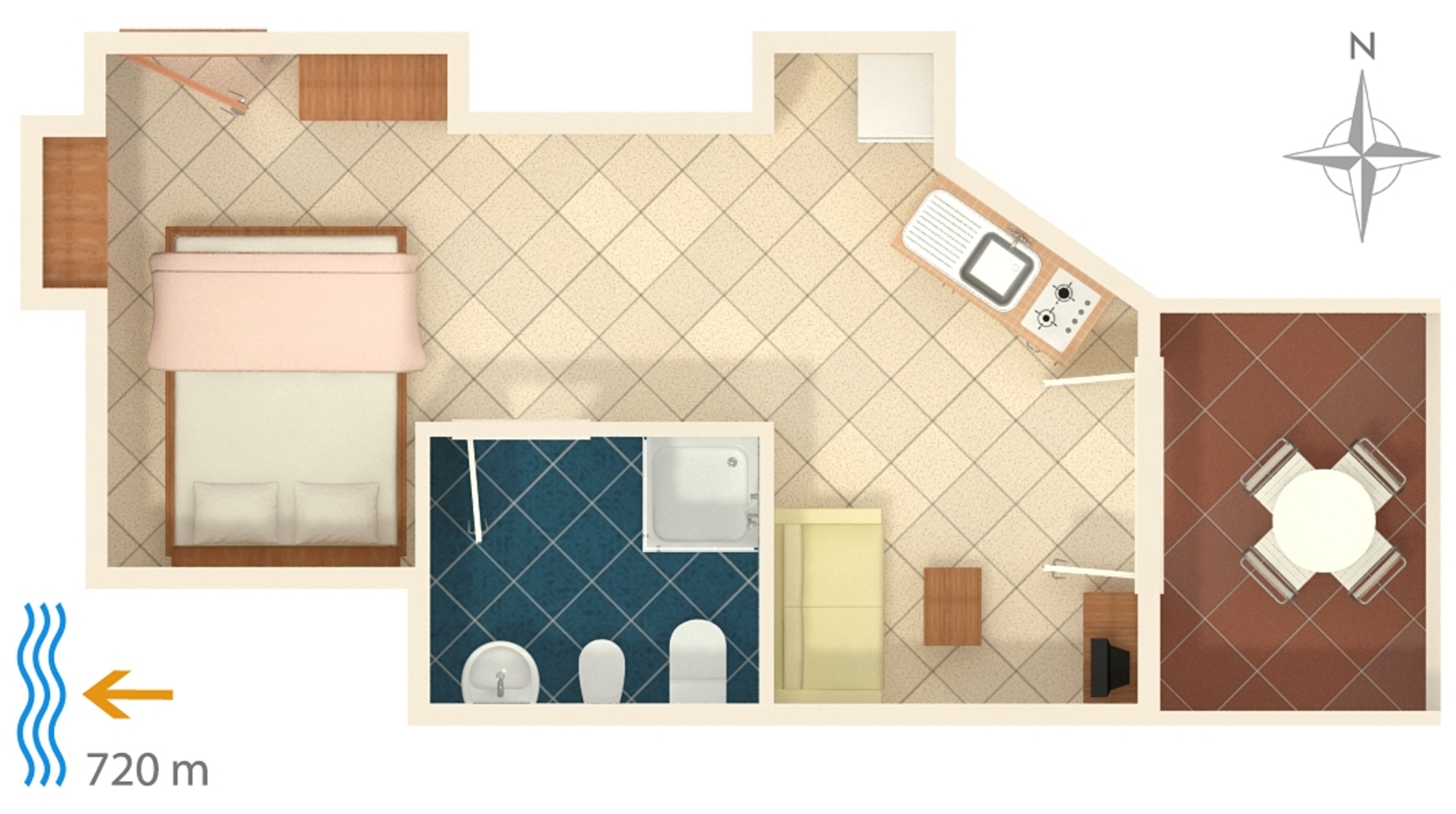 Studio flat with terrace Rovinj  AS-b