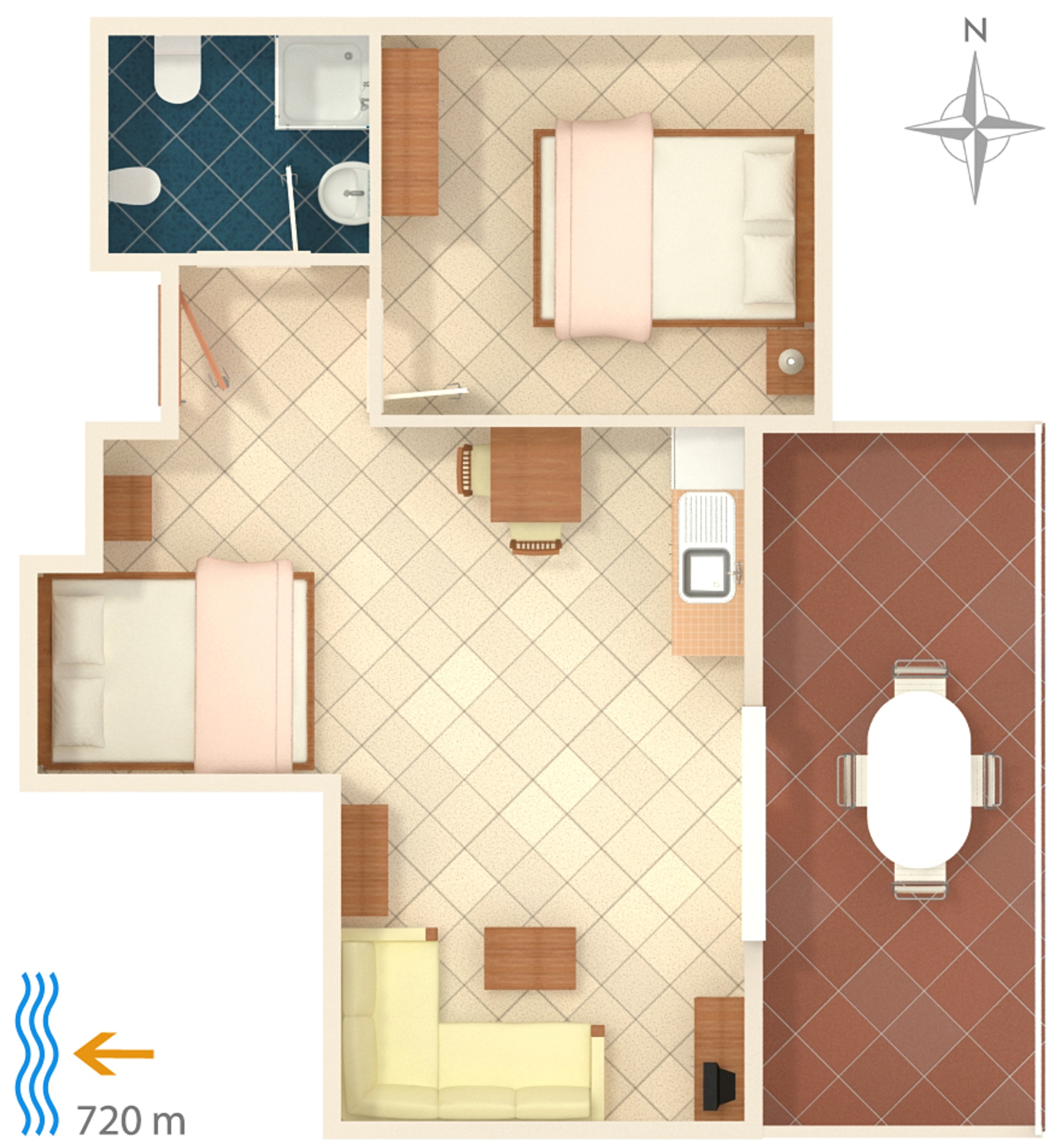 One bedroom apartment with terrace Rovinj  A-a