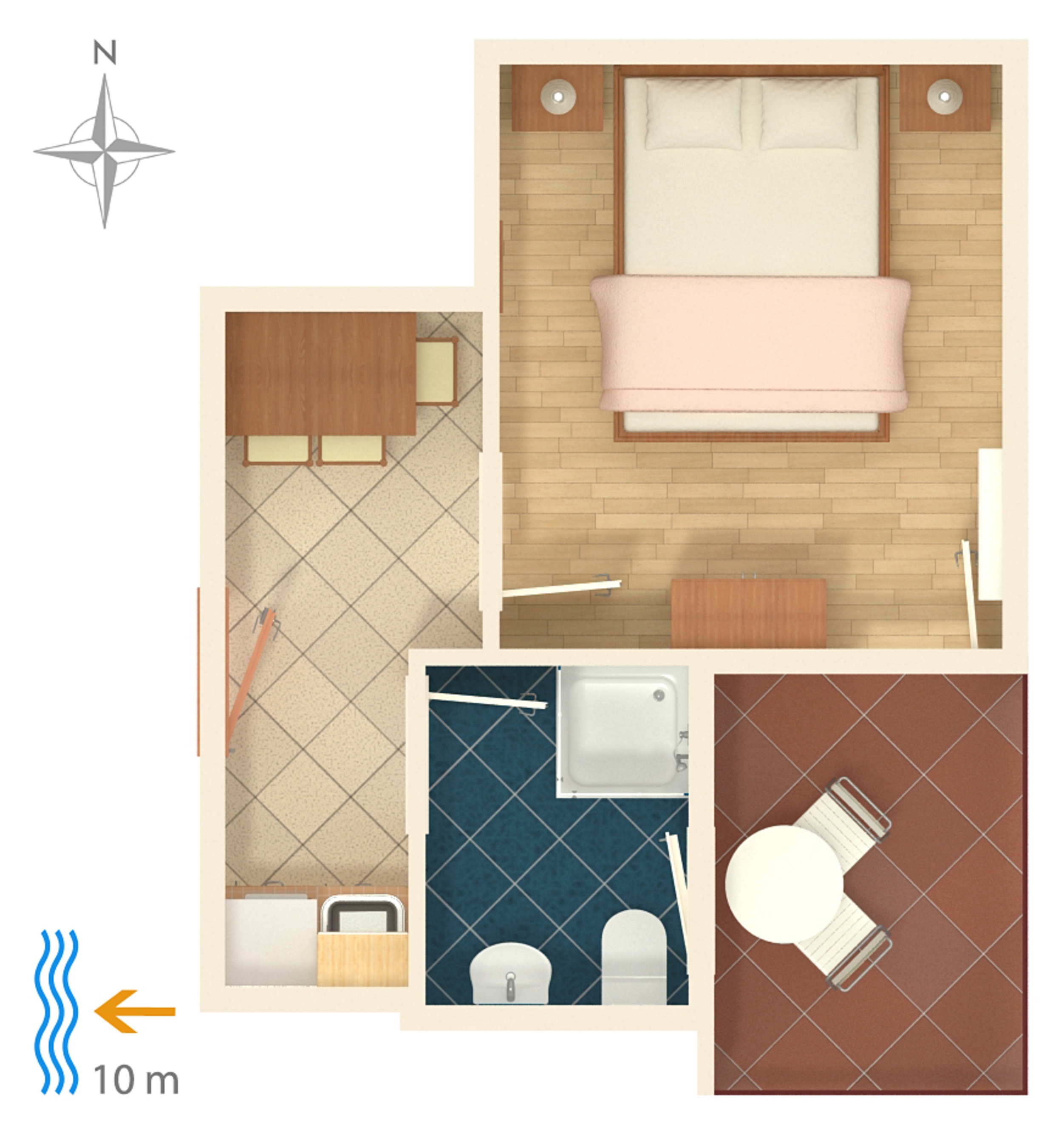 One bedroom apartment near beach Stara Novalja, Pag  A-a