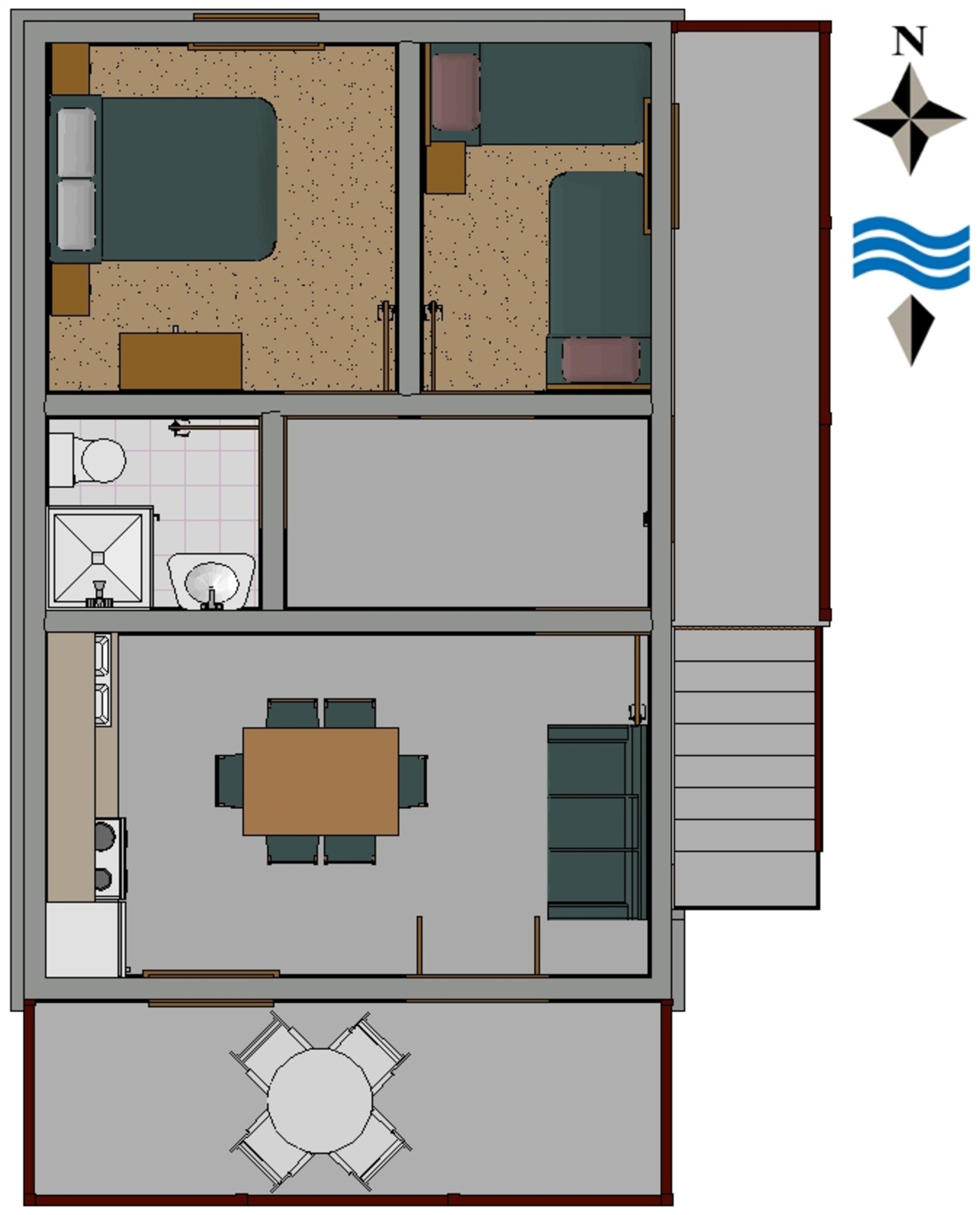 Two bedroom apartment with terrace and sea view Seget Vranjica, Trogir  A-b