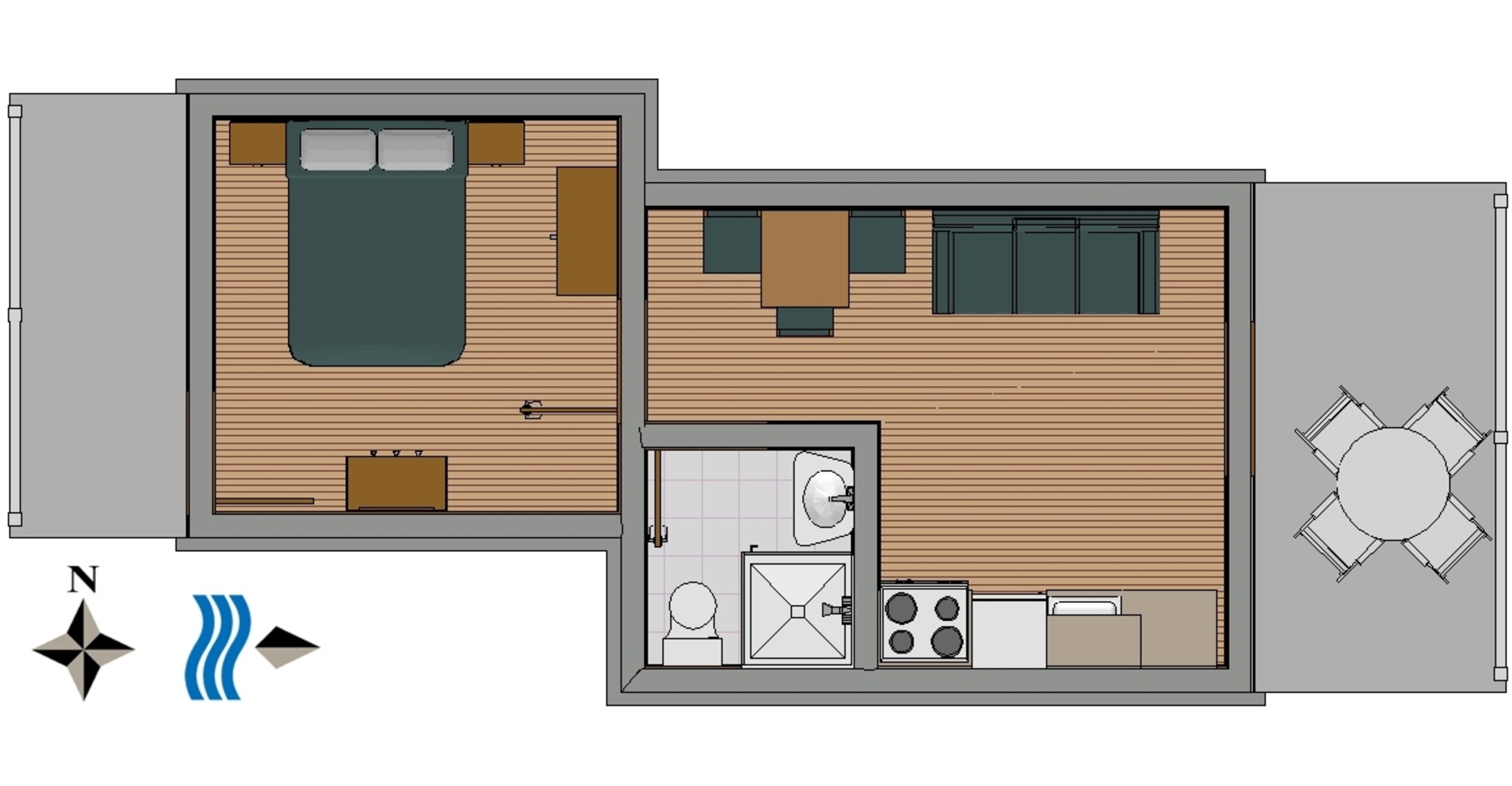 One bedroom apartment with air-conditioning Lučica, Lastovo  A-b