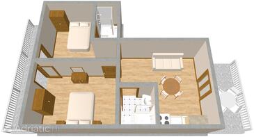 Lučica, Plan dans l’hébergement en type apartment, WiFi.