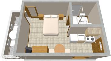 Plan Zaklopatica, Plan in the studio-apartment, WIFI.